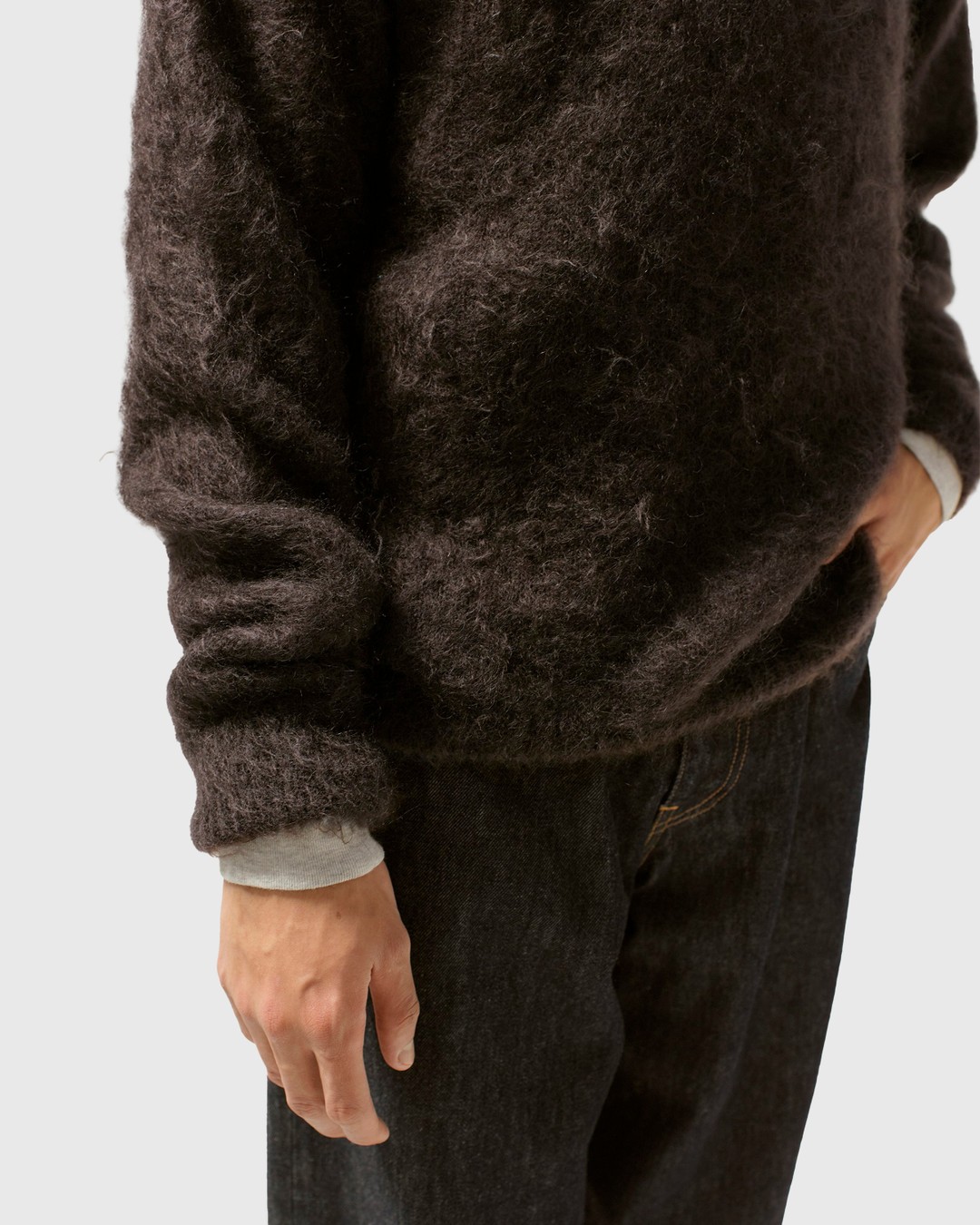 Auralee – Brushed Super Kid Mohair Knit Dark Brown | Highsnobiety Shop