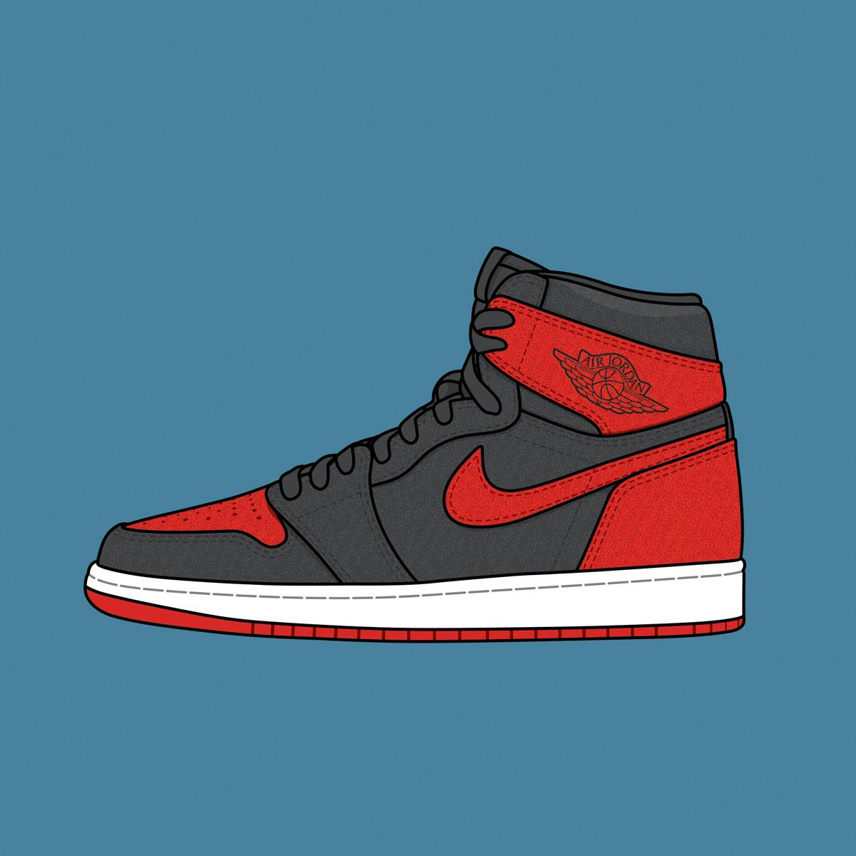Nike air jordan 1 рисунок