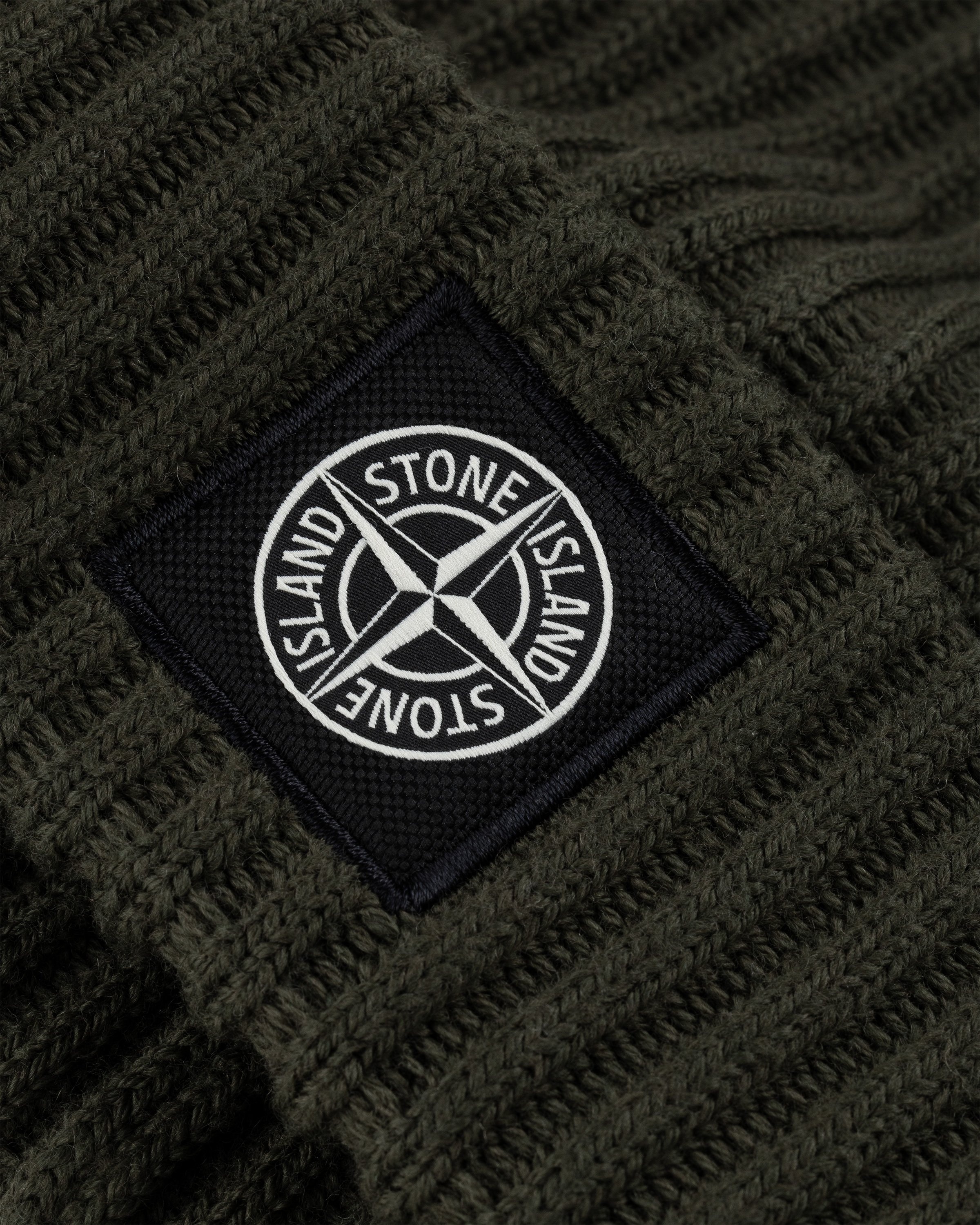 Stone Island – Ribbed Wool Beanie Olive - Hats - Green - Image 4