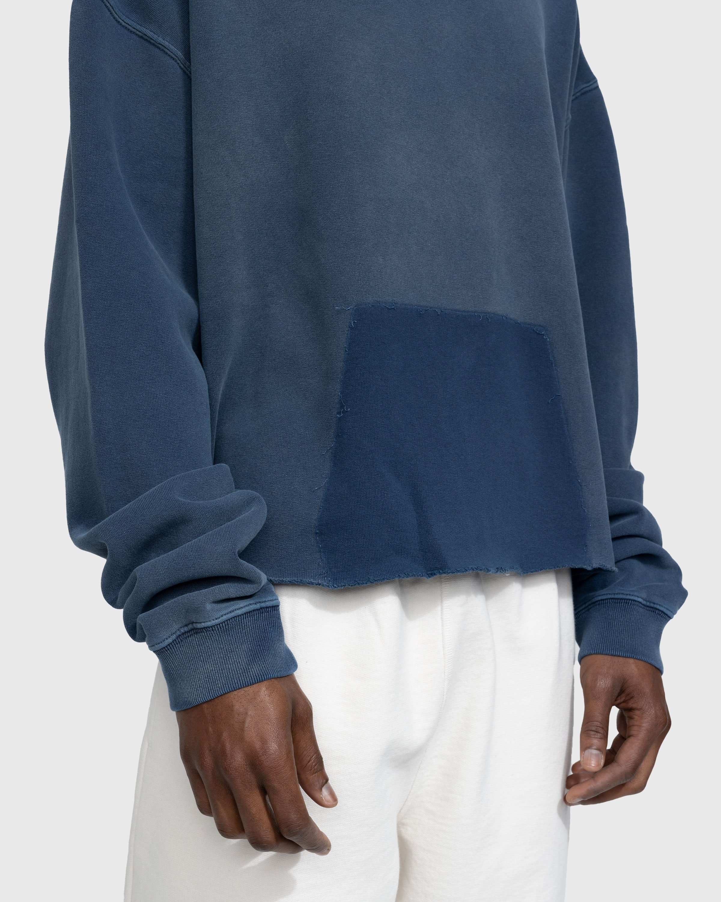 Maison Margiela – Organic Cotton Logo Hoodie Blue - Sweats - Blue - Image 4
