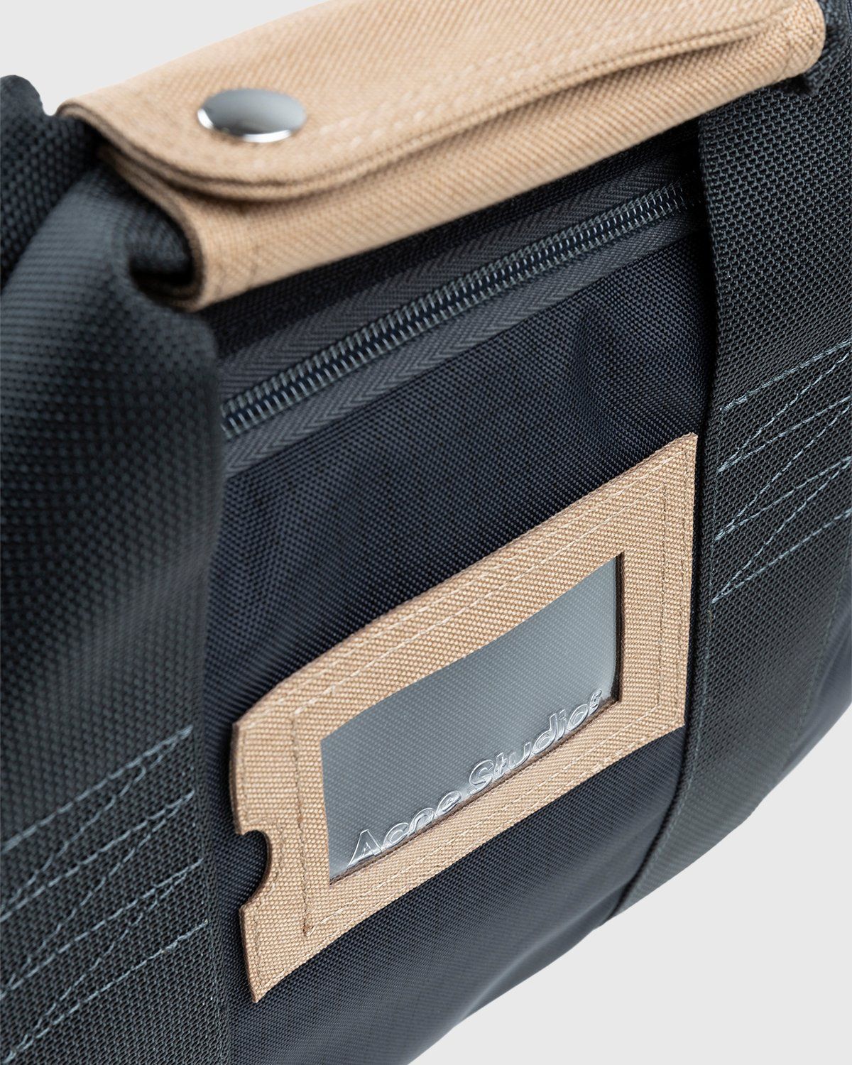 Acne Studios – Nylon Crossbody Laptop Bag Black/Khaki Green - Image 7
