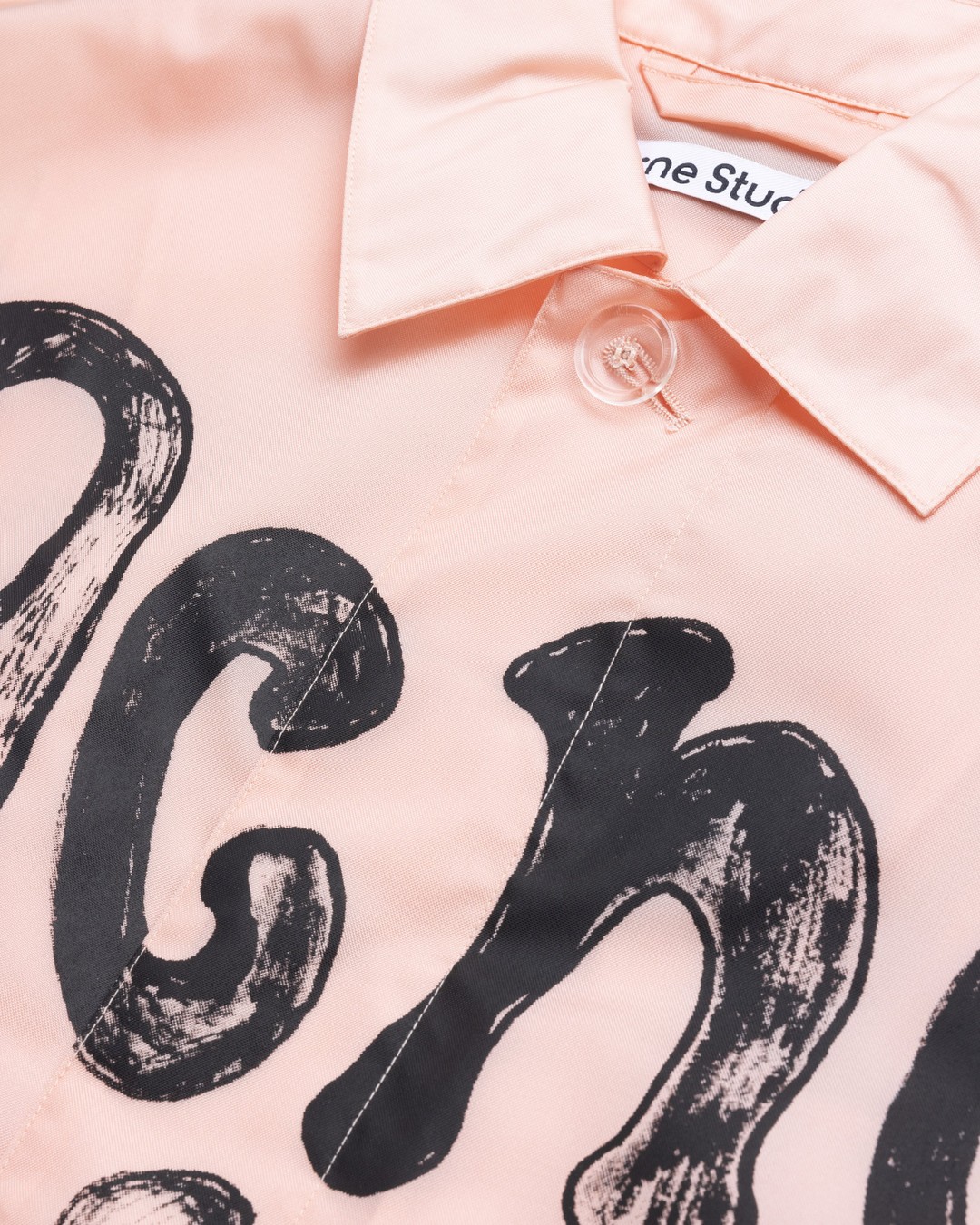 Acne Studios Peach Pink Nylon Logo Coat