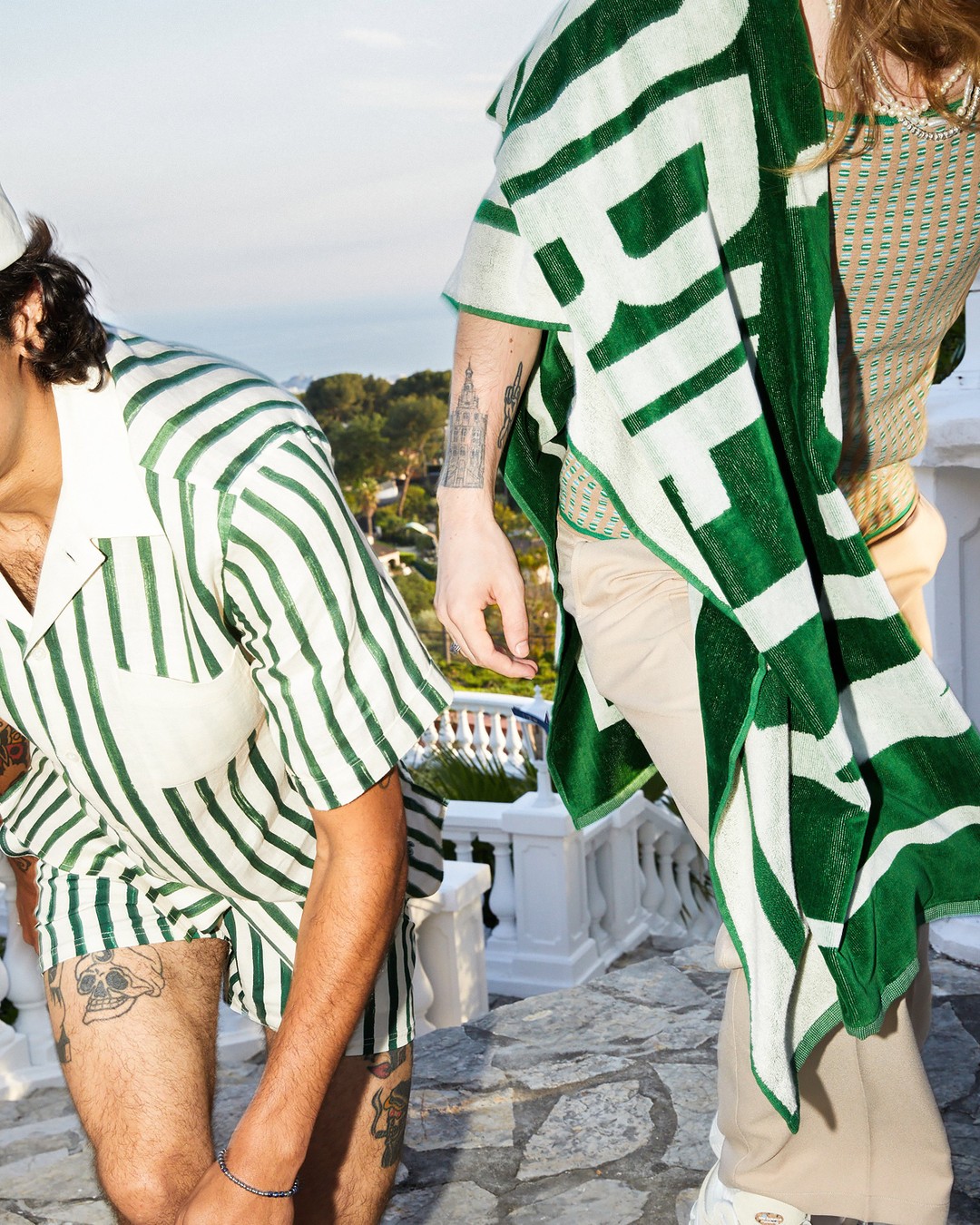 Vilebrequin x Highsnobiety – Logo Towel Sand - Towels - Green - Image 4
