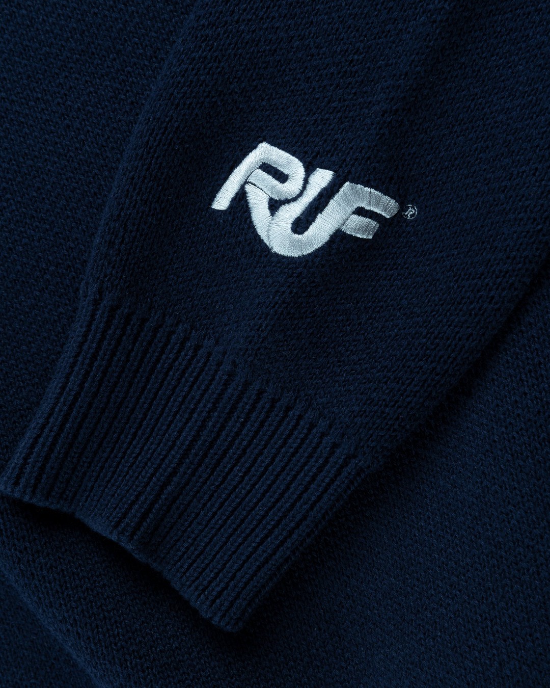 RUF x Highsnobiety – Knitted Crewneck Sweater Navy - Knitwear - Blue - Image 6