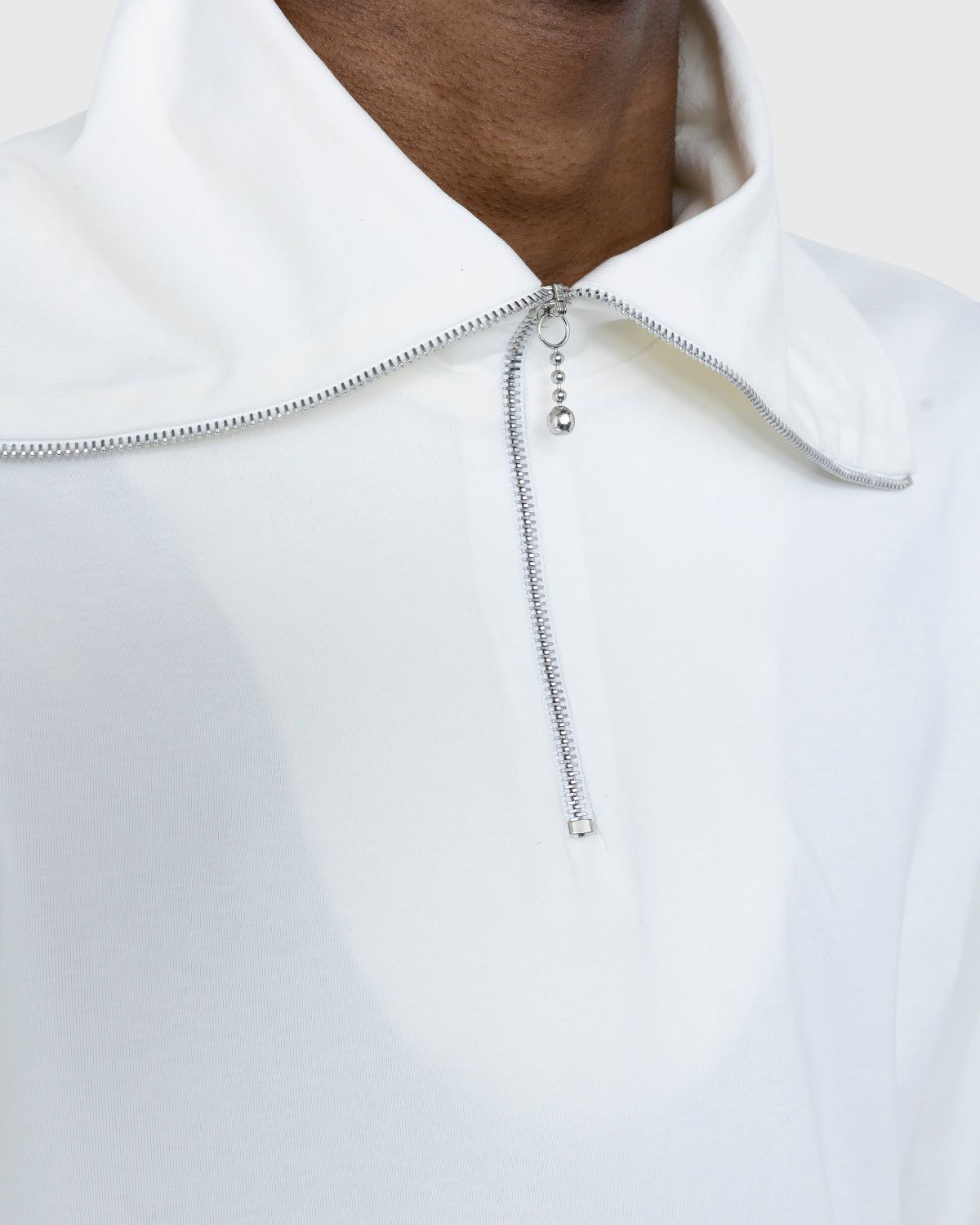 Jil Sander – Zip-Up Longsleeve Milk - Tops - Beige - Image 6