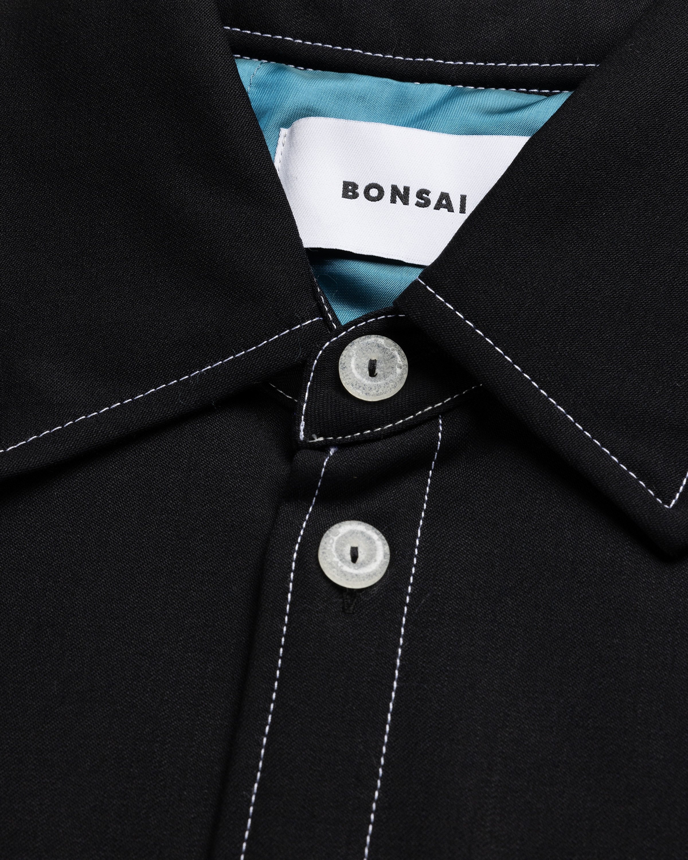 Bonsai – Contrast Stitch Button-Down Black - Shirts - Blue - Image 5