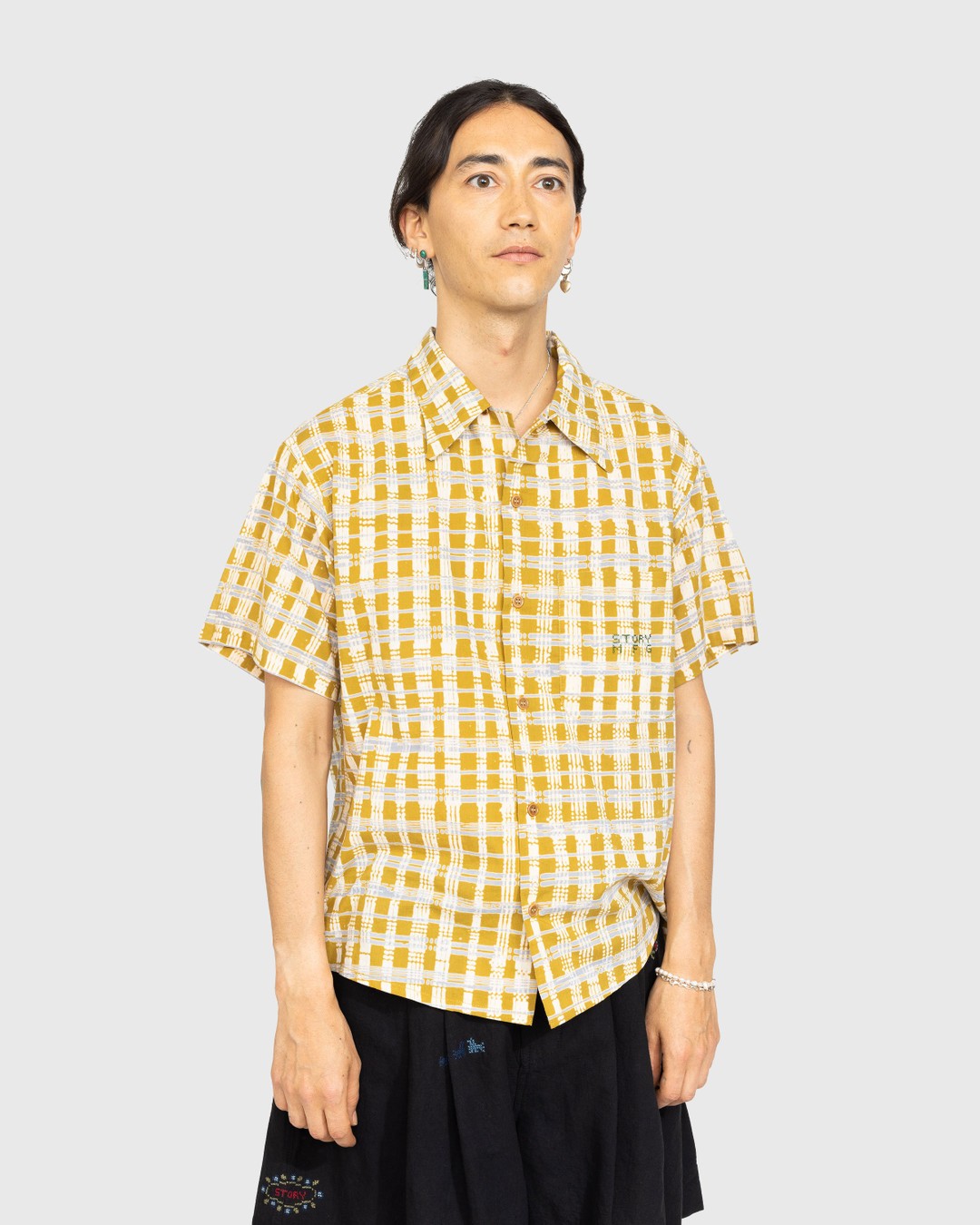Story mfg. – Shore Shirt Check Block - Shirts - Yellow - Image 2