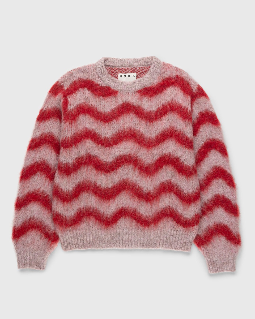 Highsnobiety HS05 – Alpaca Fuzzy Wave Sweater Pale Rose/Red - Knitwear - Multi - Image 1