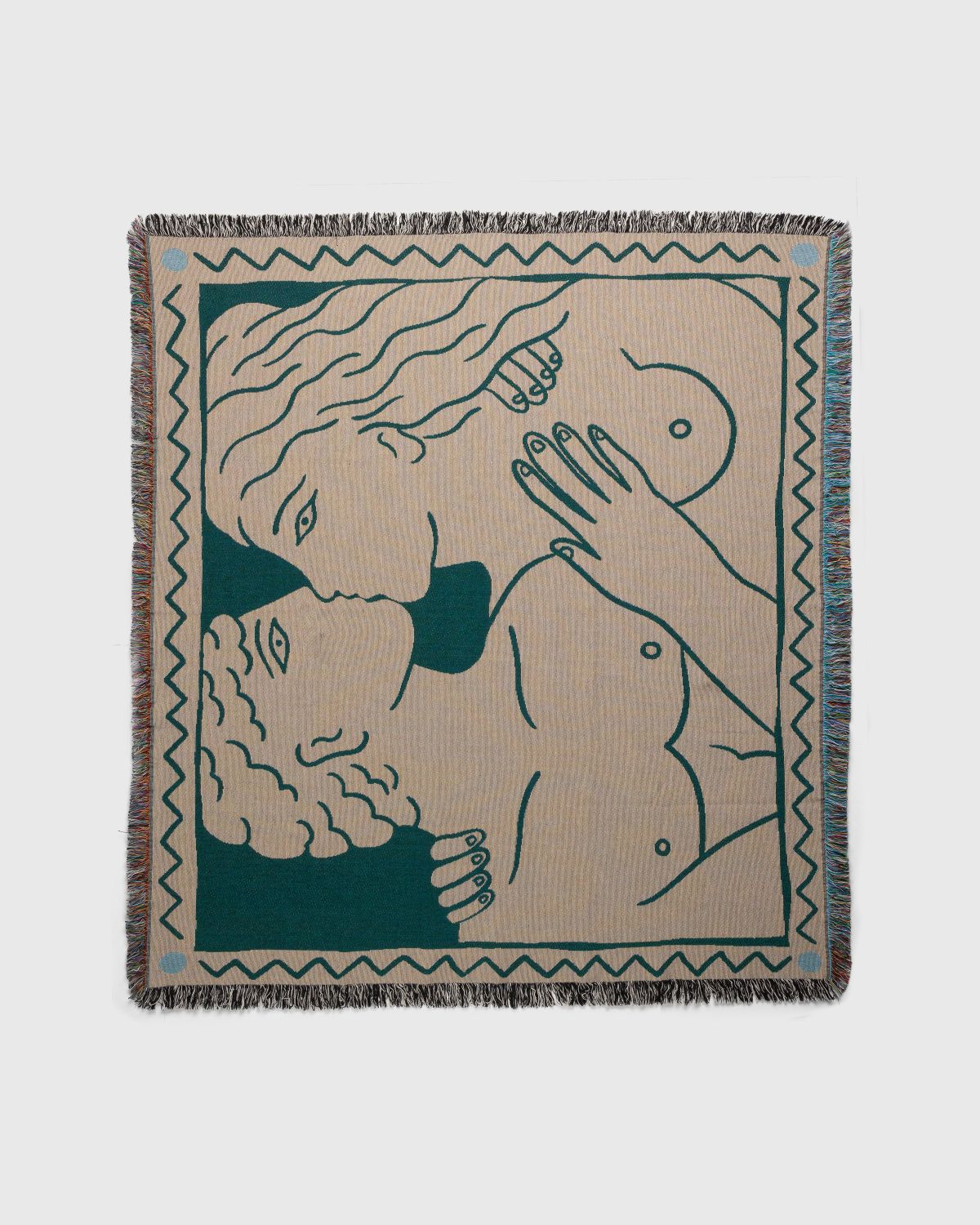 Carne Bollente – Love Is Hole You Needs Blanket Blue - Scarves - Yellow - Image 2