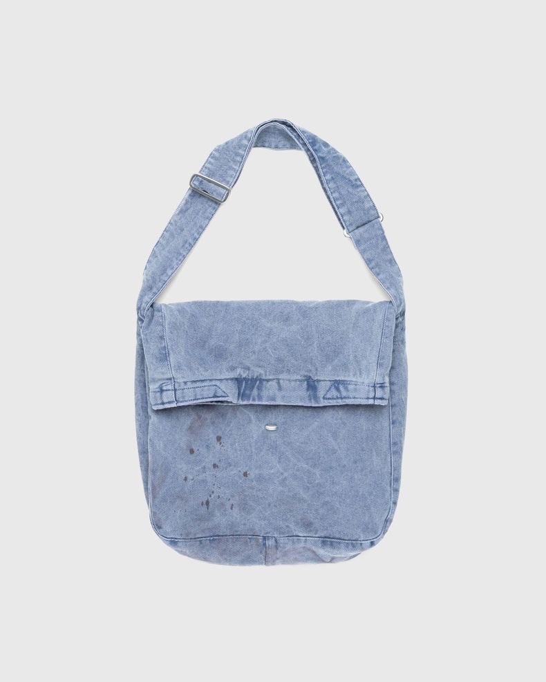 Washed Denim Sling Bag Black