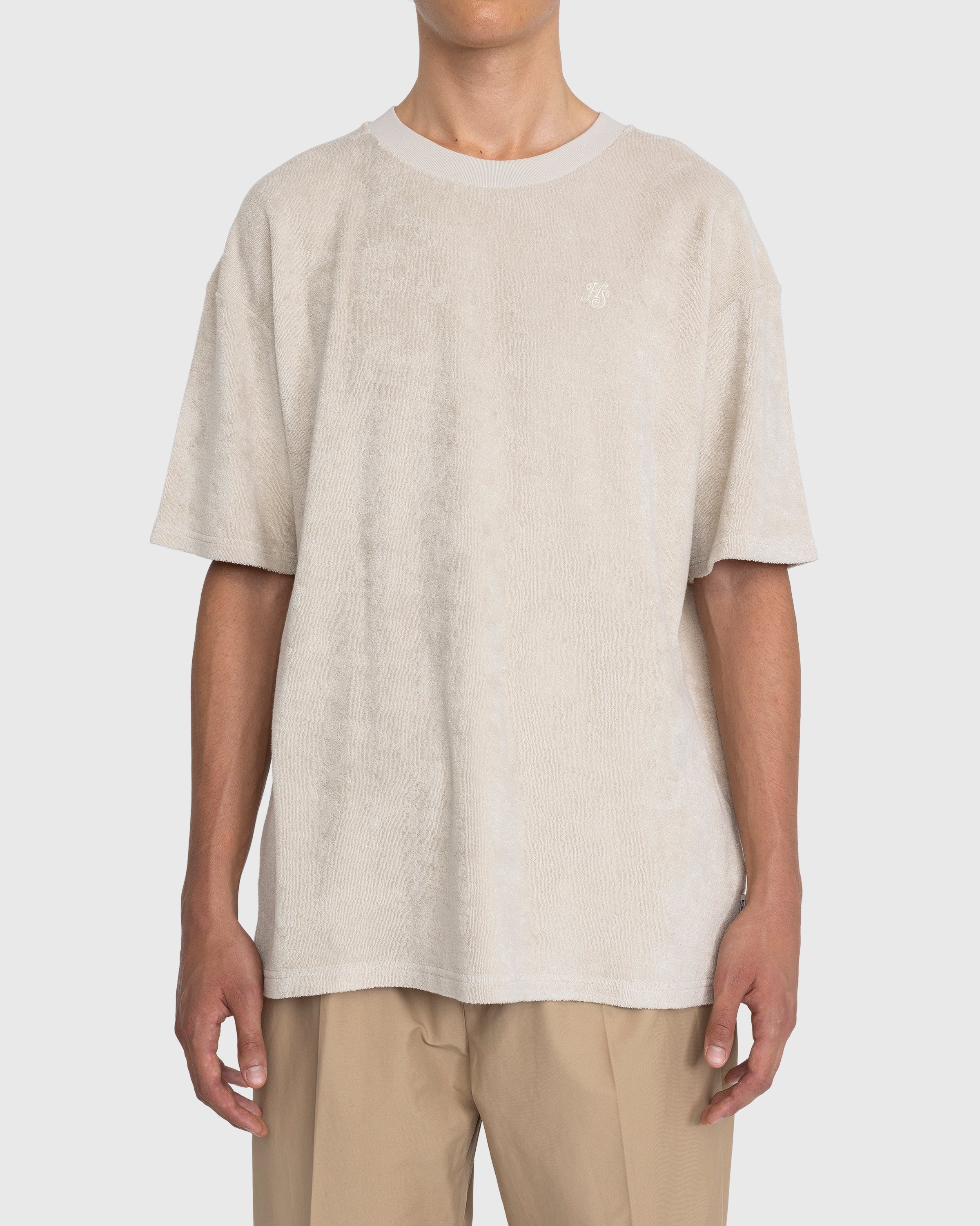 Highsnobiety – HS Logo Reverse Terry T-Shirt Beige - Tops - Beige - Image 2