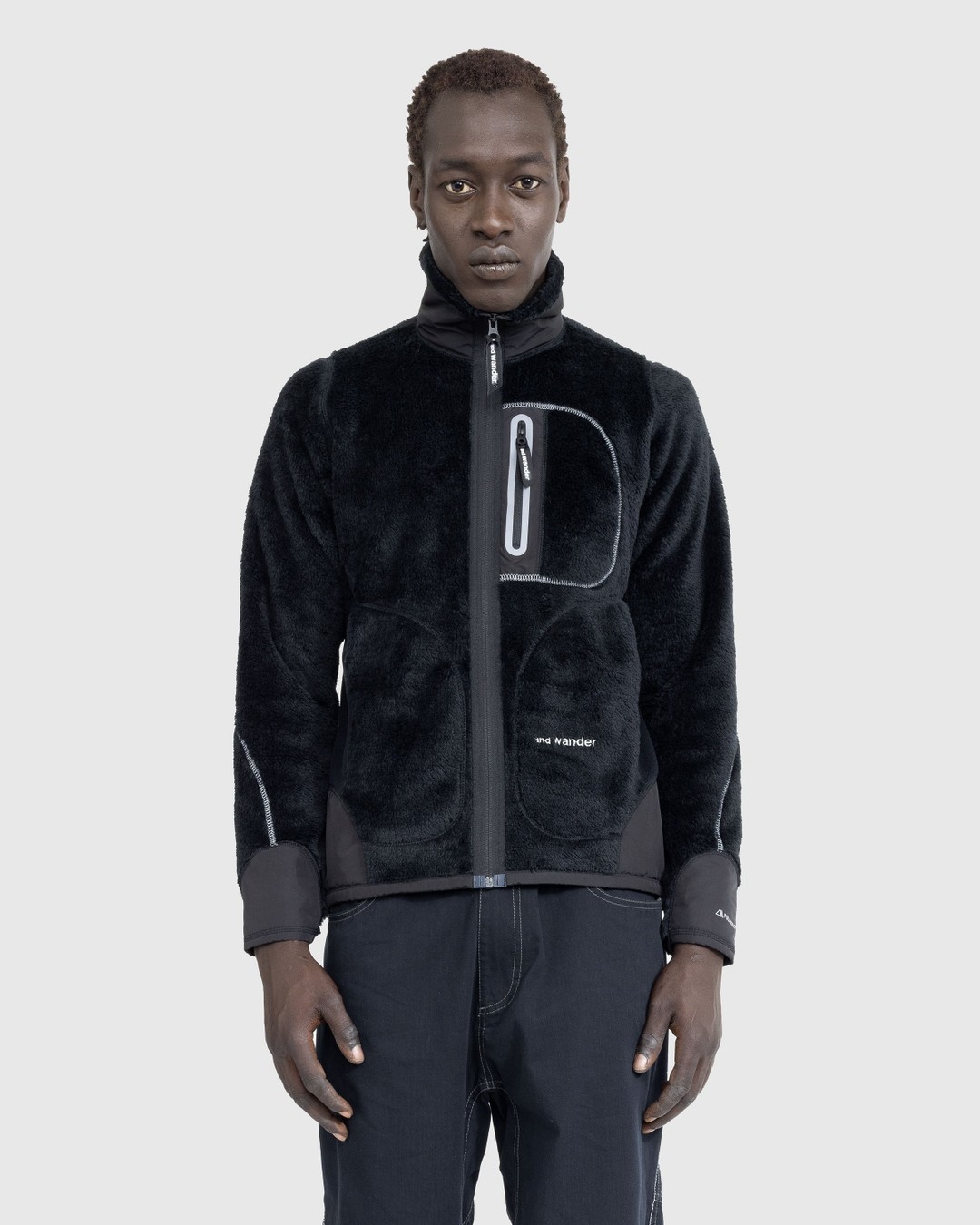 And Wander High Loft Fleece Jacket Black Highsnobiety Shop