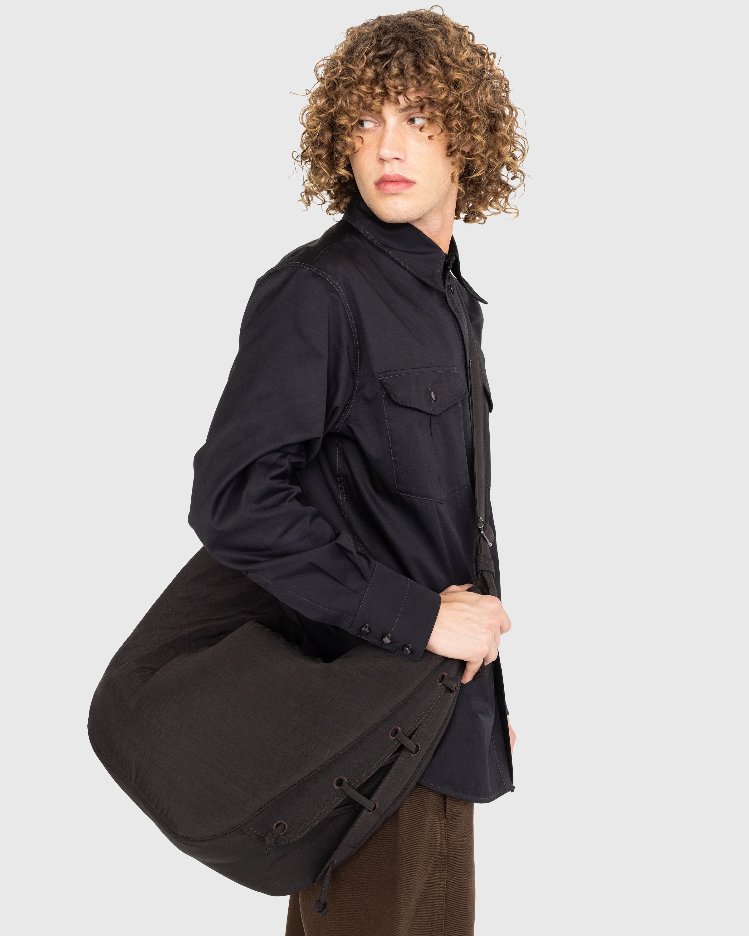 Lemaire – Soft Game Bag Dark Chocolate - Bags - Brown - Image 4