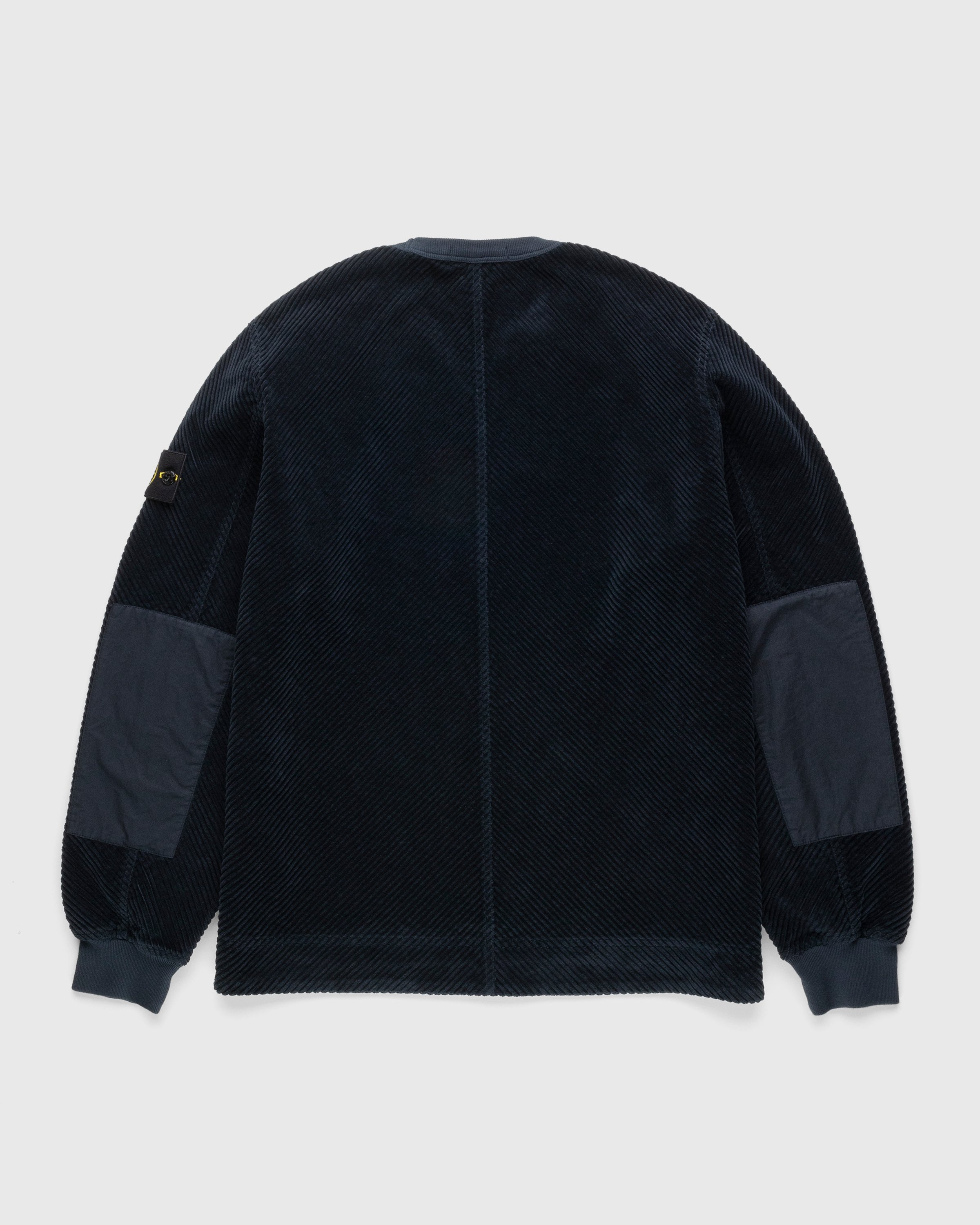 Stone Island – Corduroy Crewneck Navy Blue - Sweats - Blue - Image 2