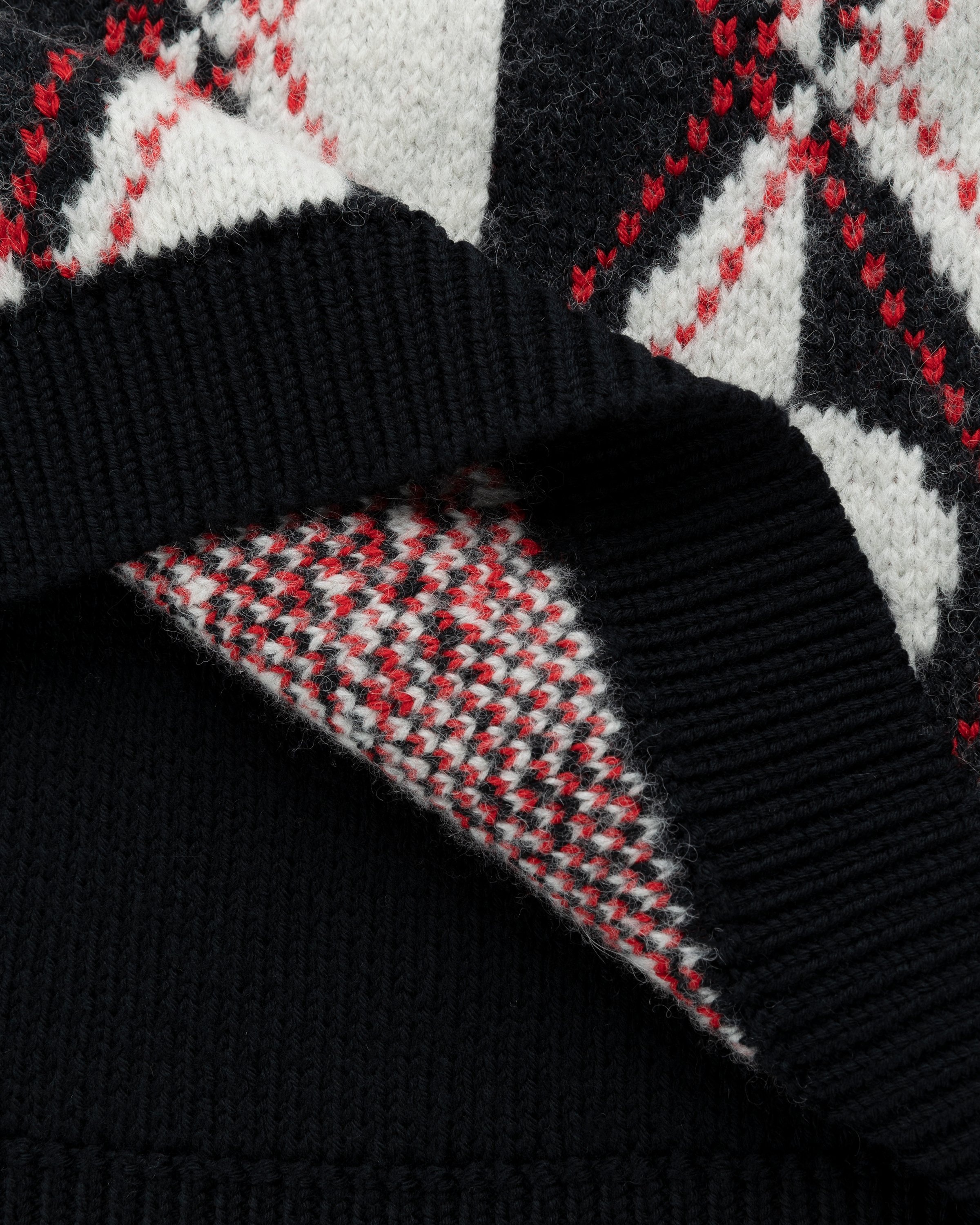Marine Serre – Harlequeen Pullover V-Neck Black - Knitwear - Black - Image 7