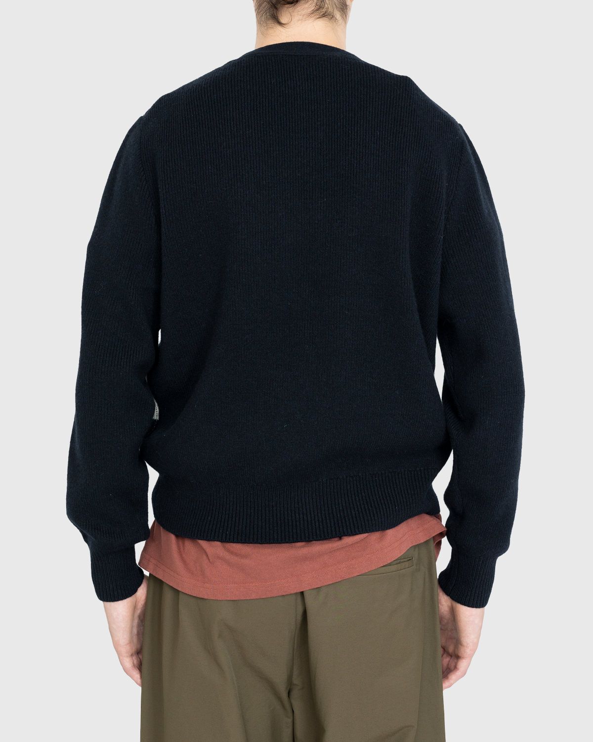 Acne Studios – Knit Wool Cardigan Black/Oatmeal Melange - Knitwear - Black - Image 4