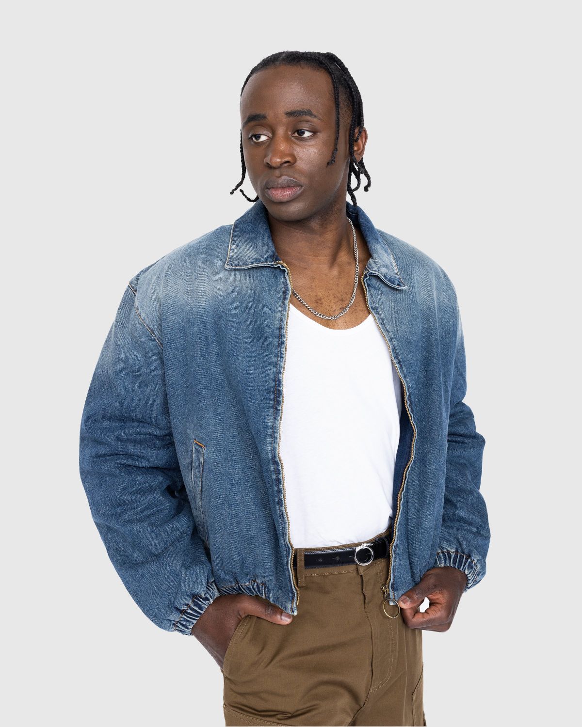 Kataya Padded Denim Jacket in Blue - Acne Studios