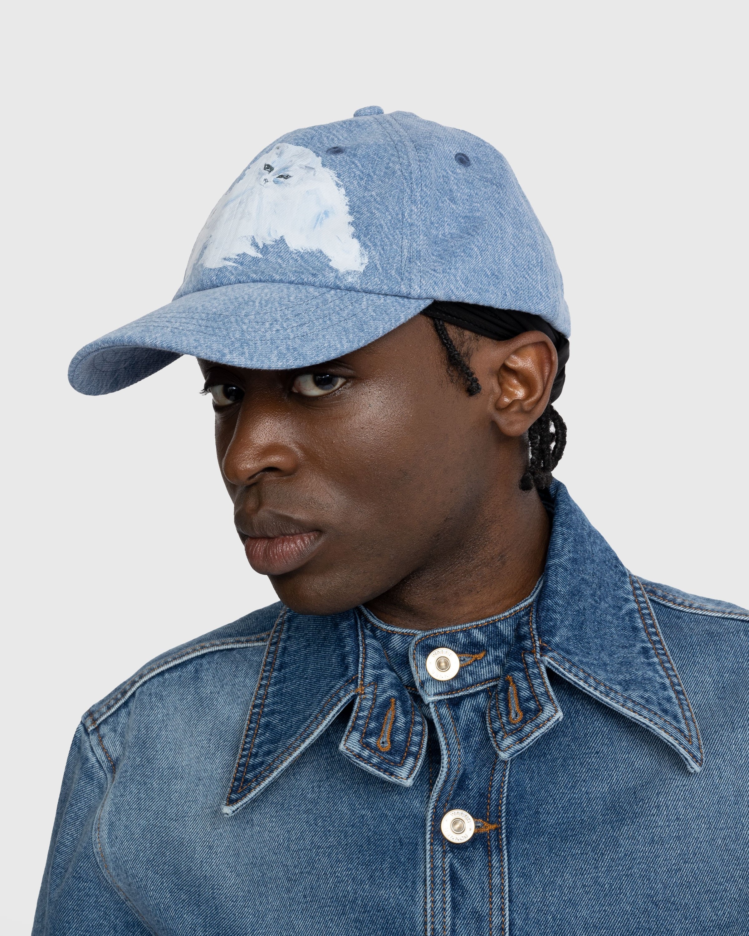 Acne Studios – Cat Print Denim Cap Blue - Hats - Blue - Image 5