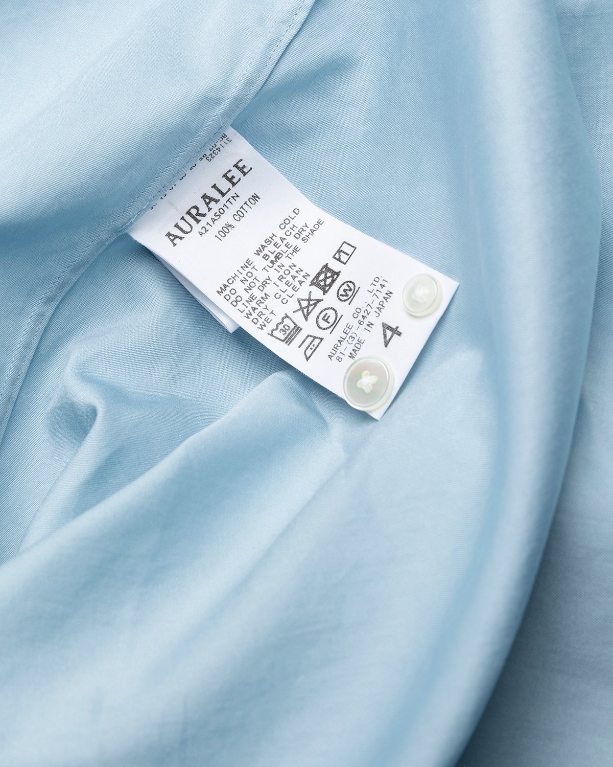 Auralee – Twill Shirt Blue - Shirts - Blue - Image 7