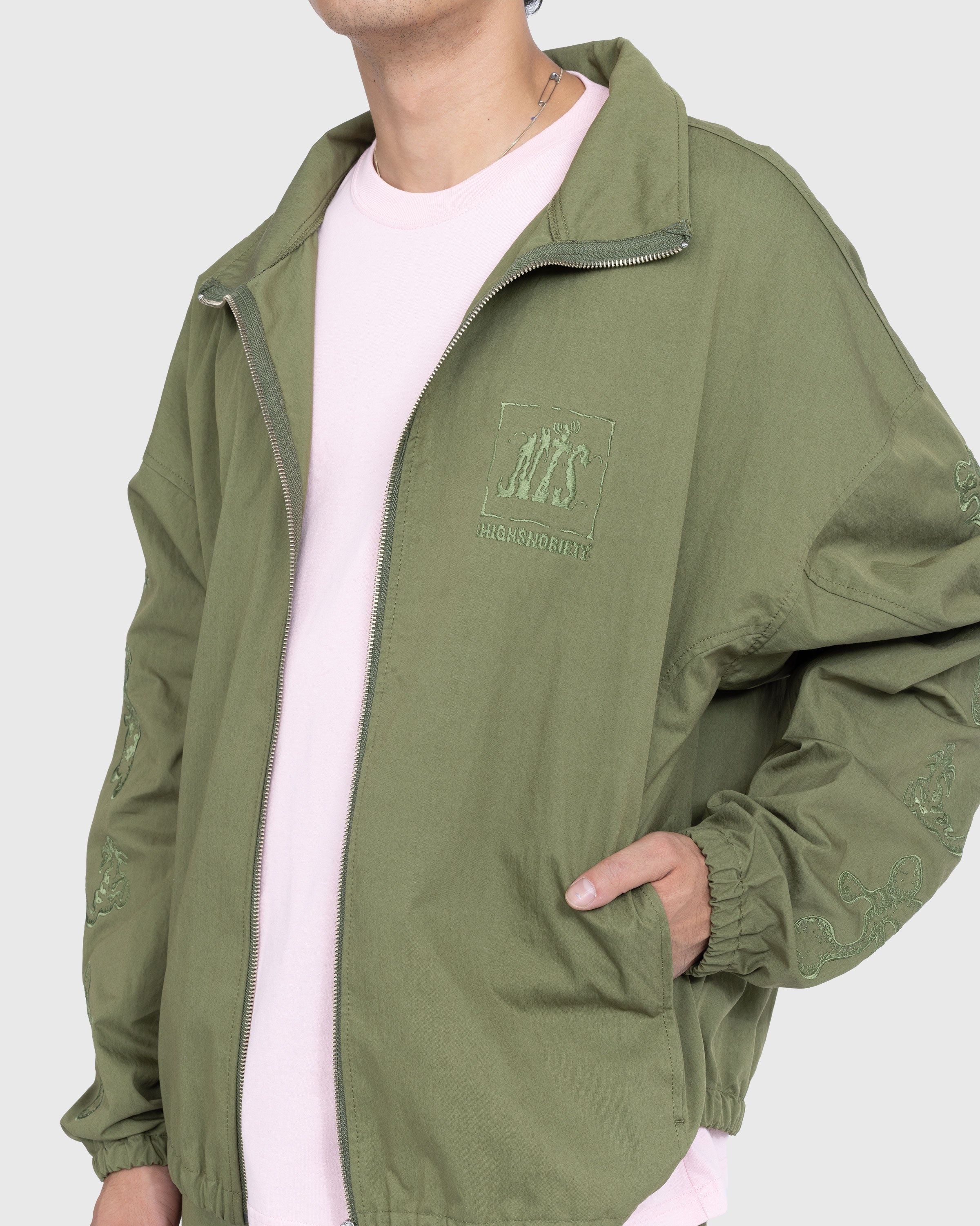 NTS x Highsnobiety – Brushed Nylon Track Jacket Green - Outerwear - Green - Image 7