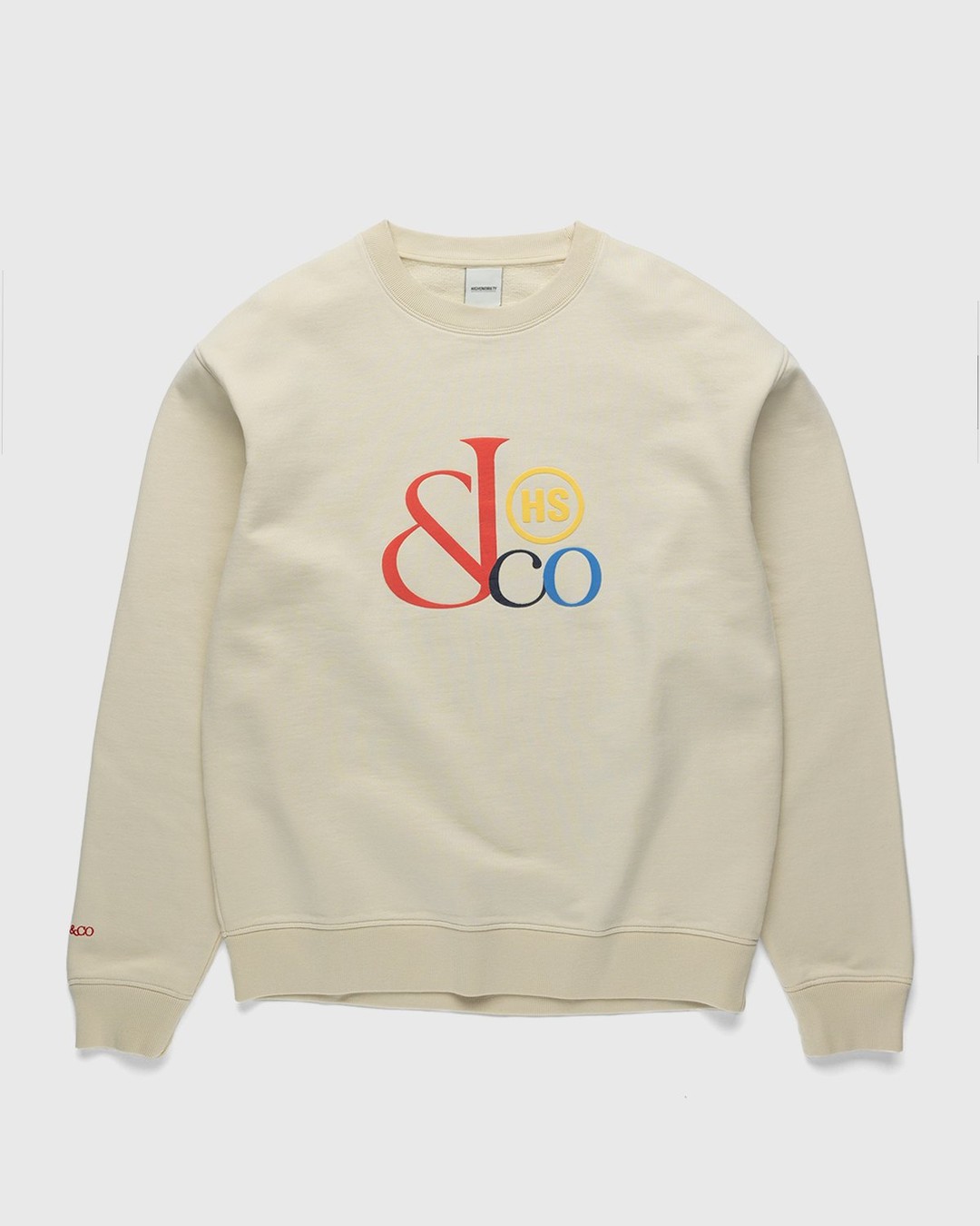 Jacob & Co. x Highsnobiety – Logo Fleece Crew Beige - Sweatshirts - Beige - Image 1
