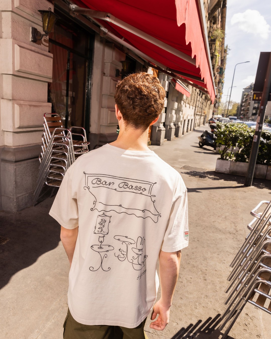 Bar Basso x Highsnobiety – Illustrated Graphic T-Shirt Eggshell - Tops - Beige - Image 2