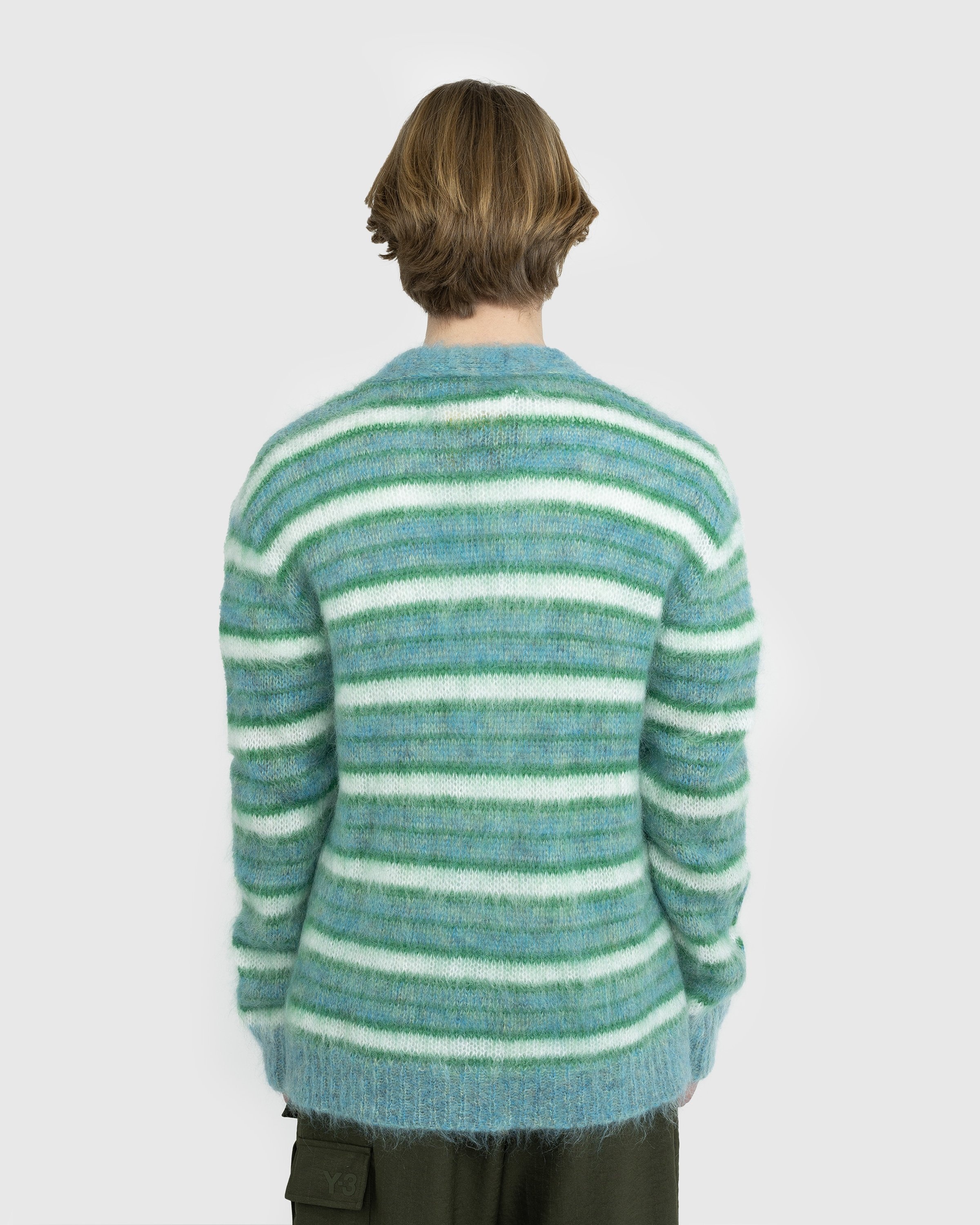 Marni – Striped Mohair Cardigan Blue - Knitwear - Blue - Image 3
