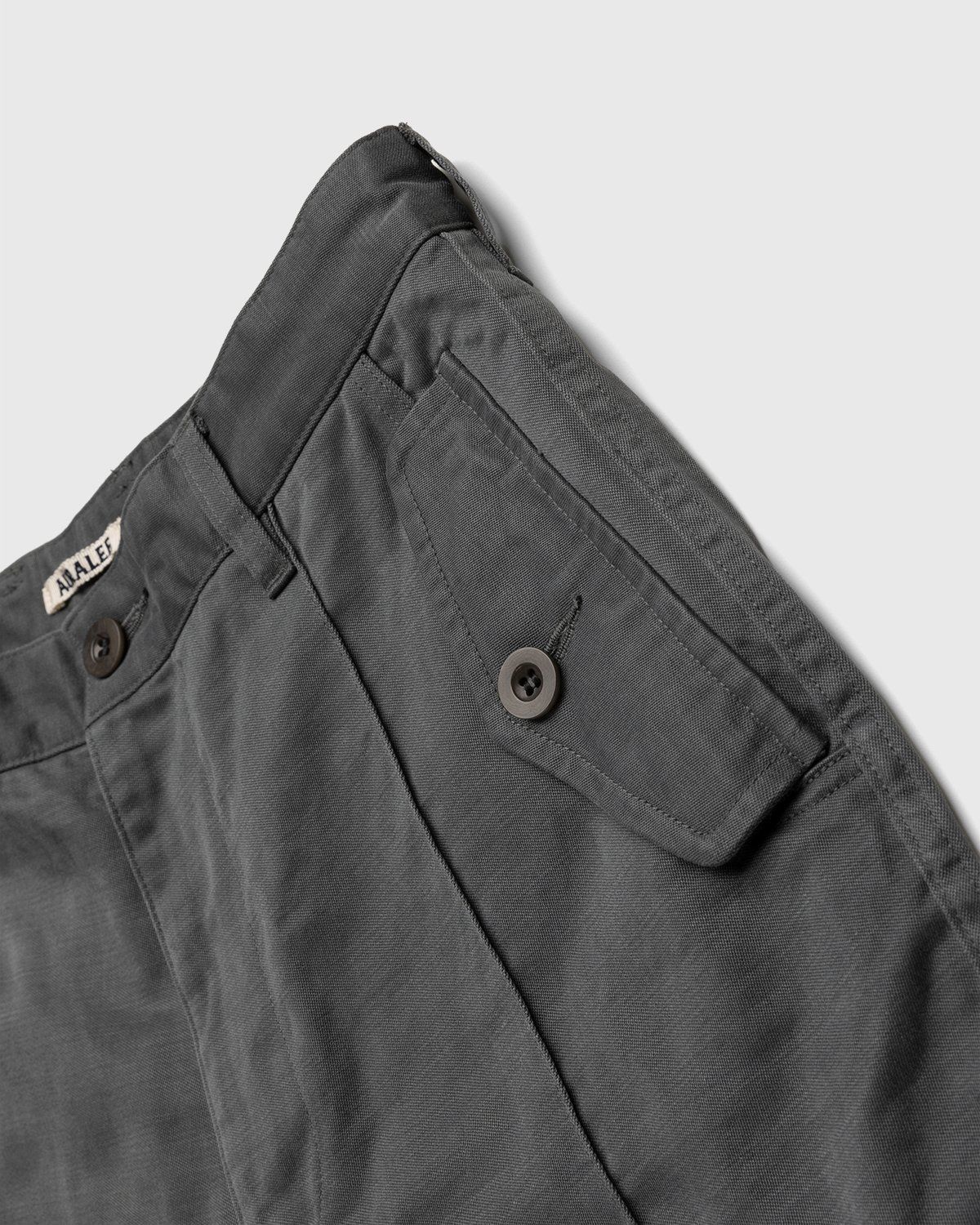 Auralee – Brushed Zimbabwe Cotton Pants Grey - Pants - Grey - Image 5