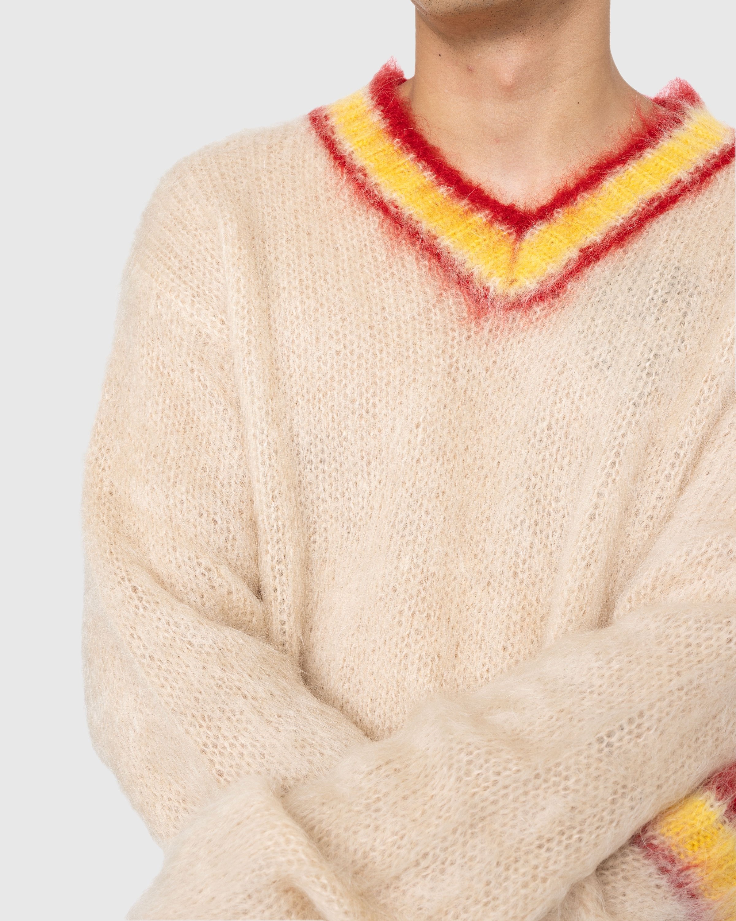 Marni – Mohair Sweater Beige Multi - Knitwear - Pink - Image 4