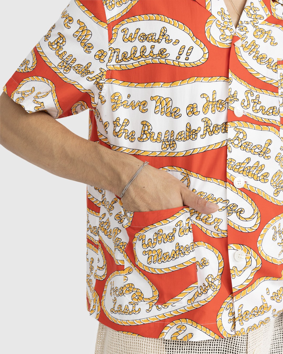 Bode – Rodeo Slogans Short-Sleeve Shirt Red/Multi - Shirts - Red - Image 4