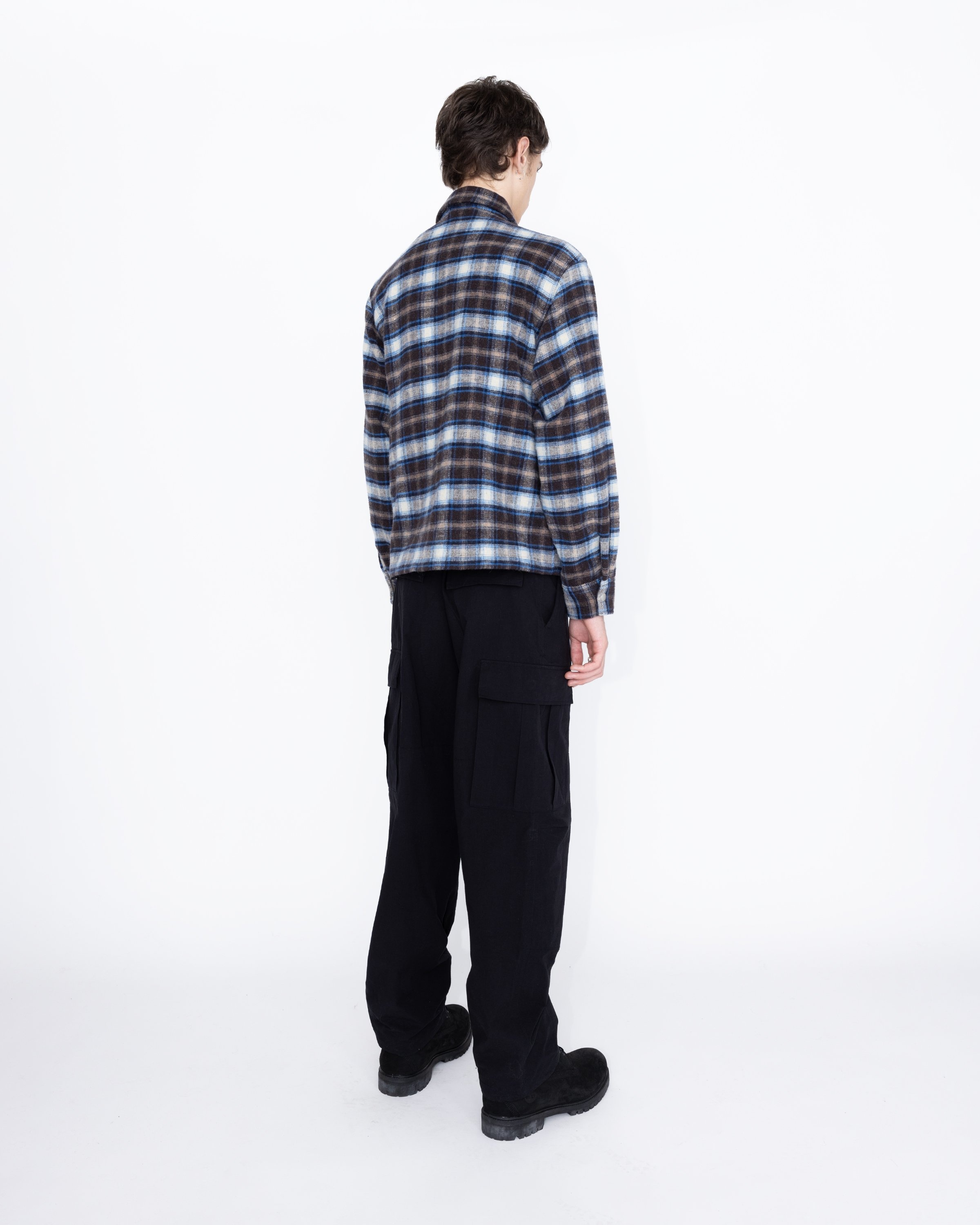 Highsnobiety HS05 – Shaggy Plaid Shirt Brown/Blue - Shirts - Multi - Image 5