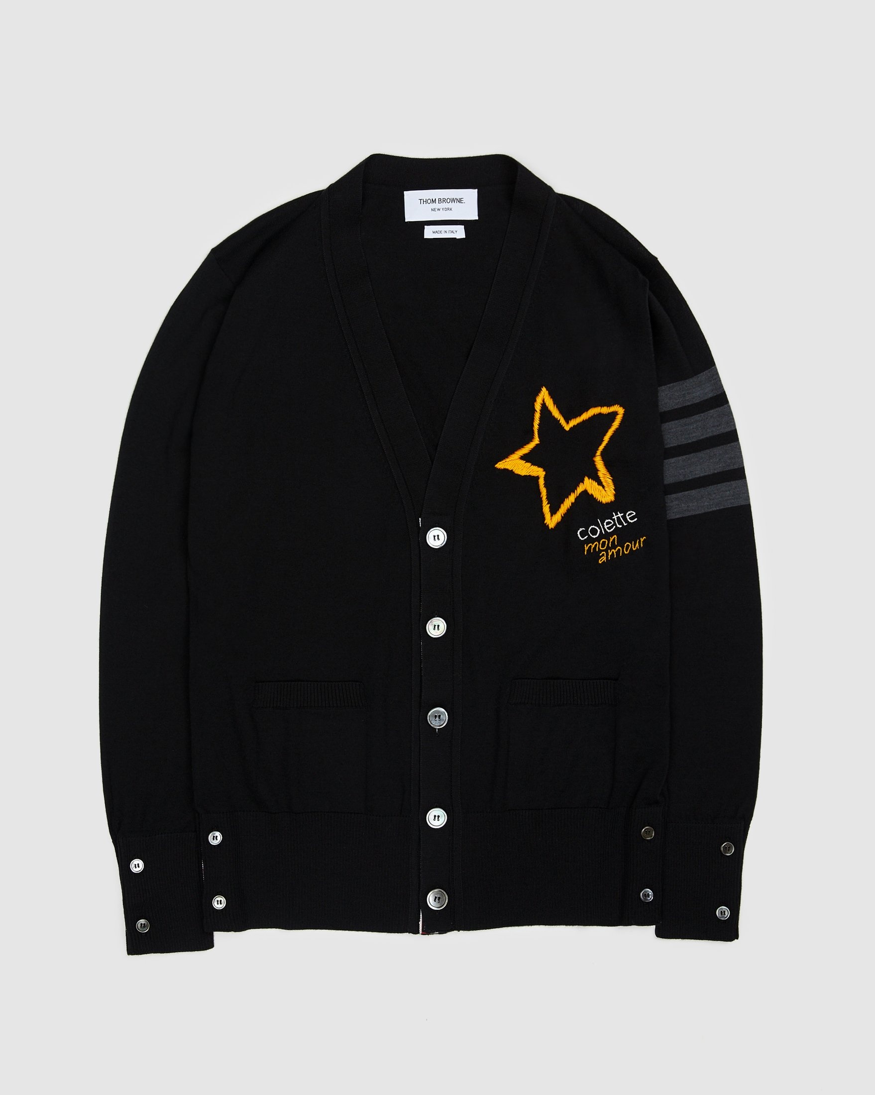 Colette Mon Amour x Thom Browne – Black Star Cardigan - Sweats - Black - Image 1