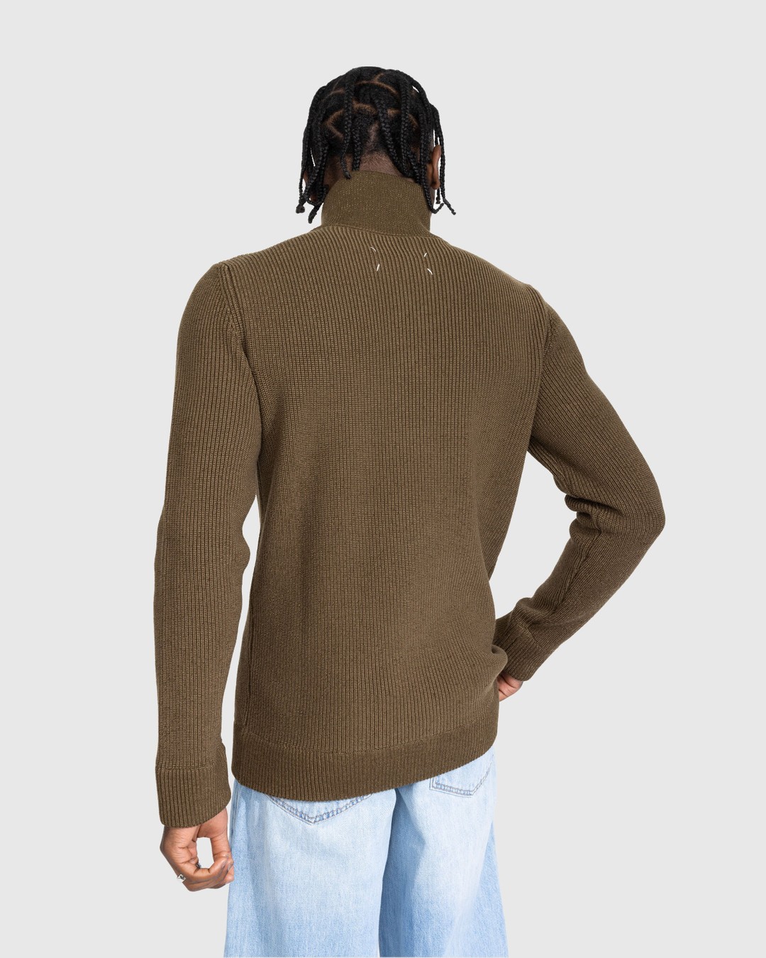 Maison Margiela – Knit Zip-Up Cardigan Brown - Knitwear - Brown - Image 3