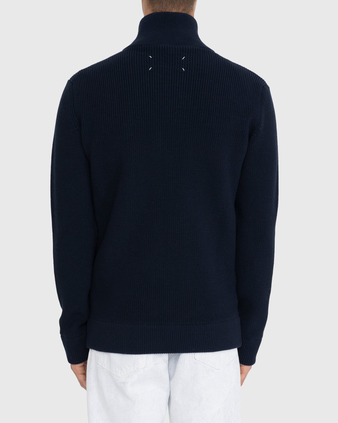 Maison Margiela – Zip Cardigan Navy - Knitwear - Blue - Image 3