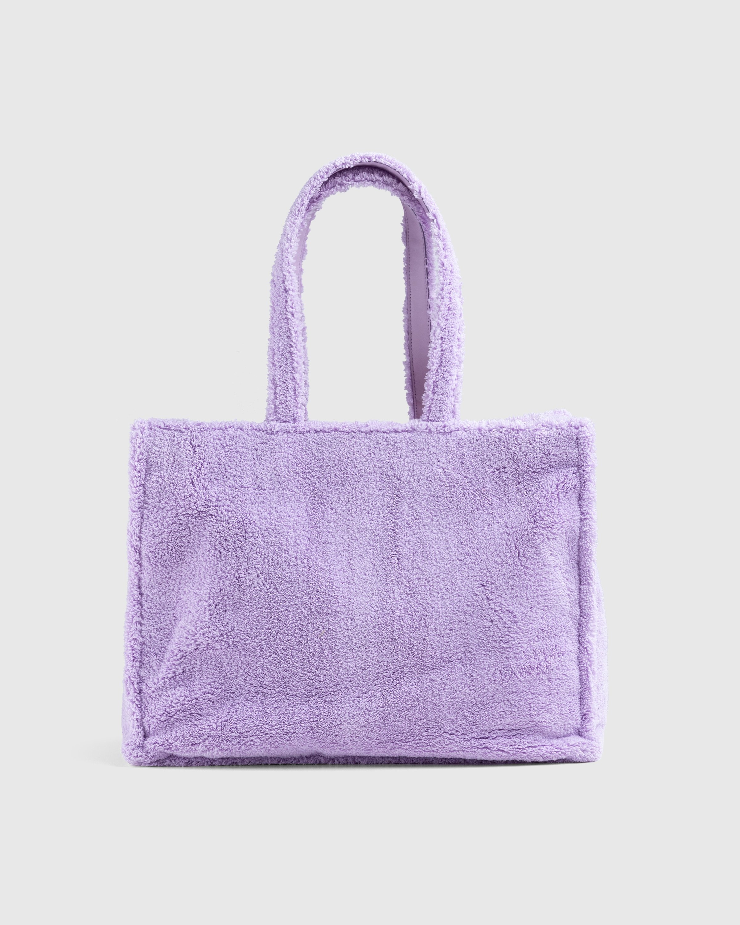 Acne Studios Furry Logo Shoulder Tote Bag Lilac Purple