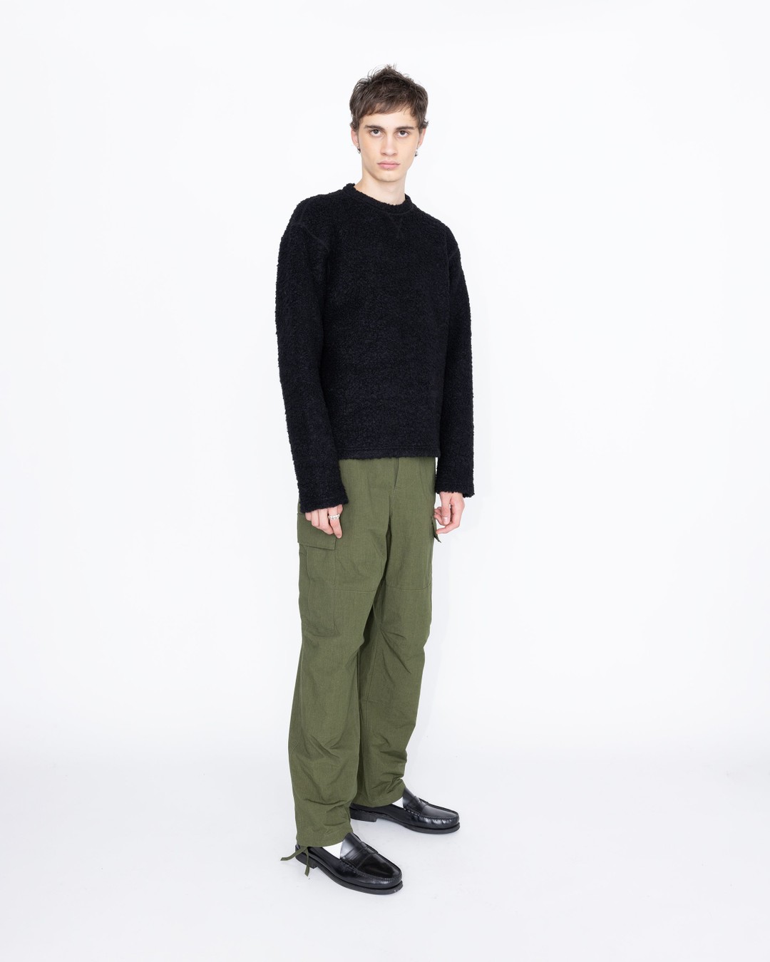 Highsnobiety HS05 – Wool Blend Inlaid Knit Crew Black - Knitwear - Black - Image 4