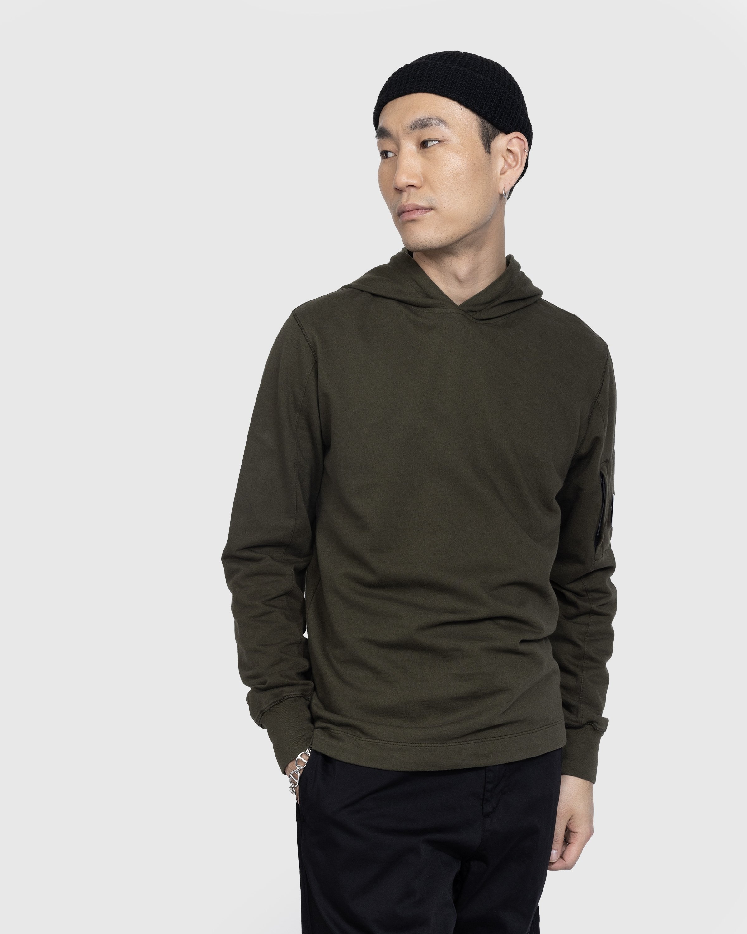 C.P. Company – Light Fleece Hoodie Green - Sweats - Green - Image 2
