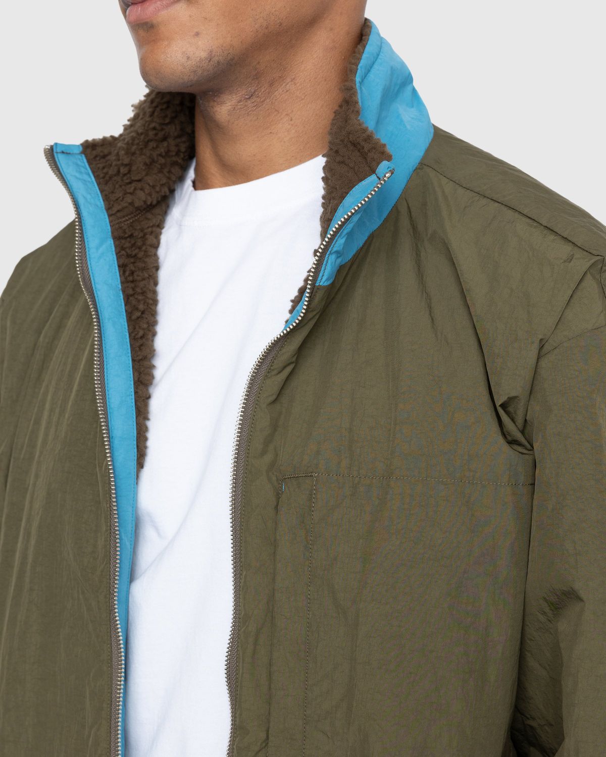 Highsnobiety – Reversible Polar Fleece Zip Jacket Steel Blue/Dark Green - Fleece Jackets - Green - Image 13