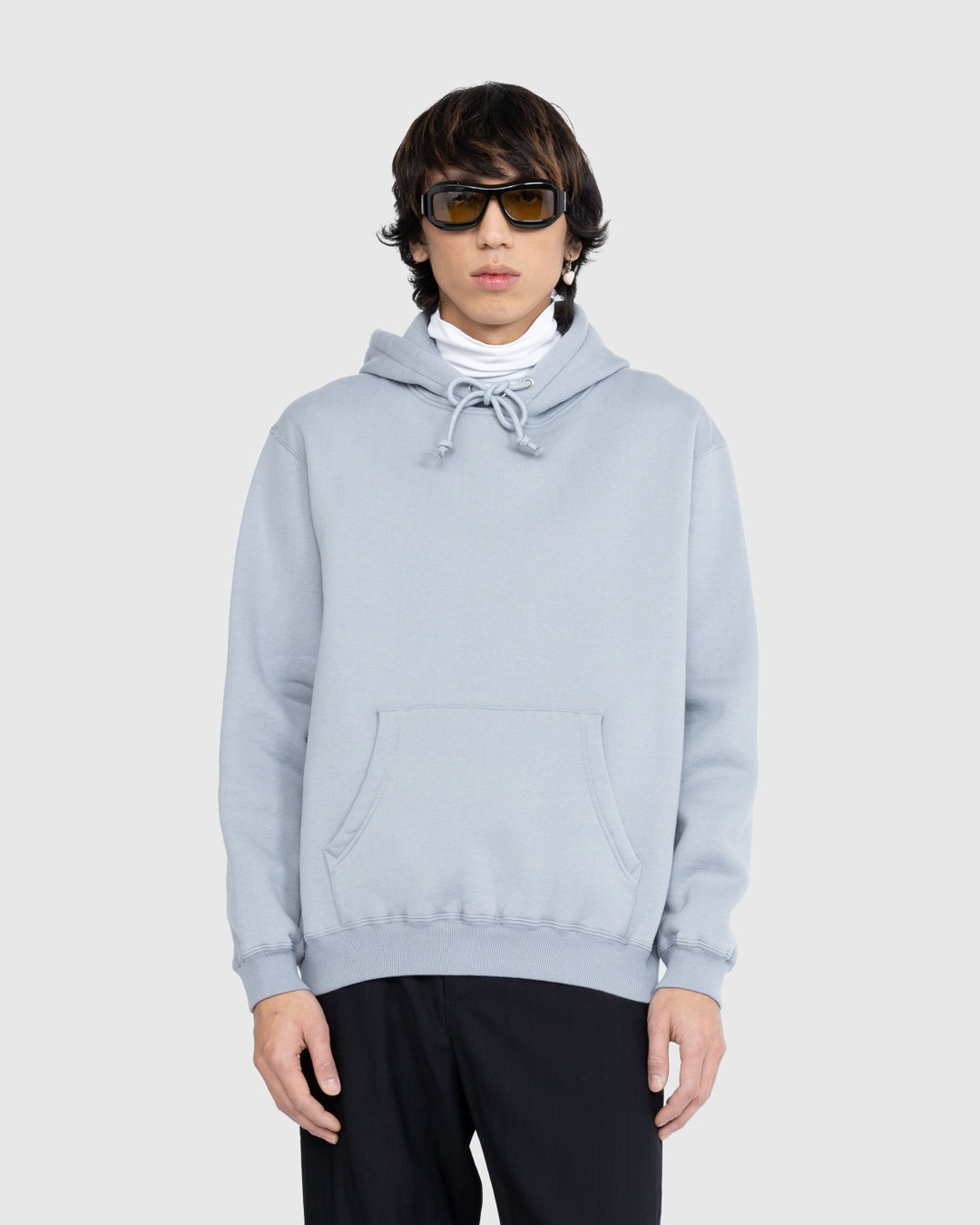 Auralee Smooth Soft Pullover Hoodie Blue Gray Highsnobiety Shop