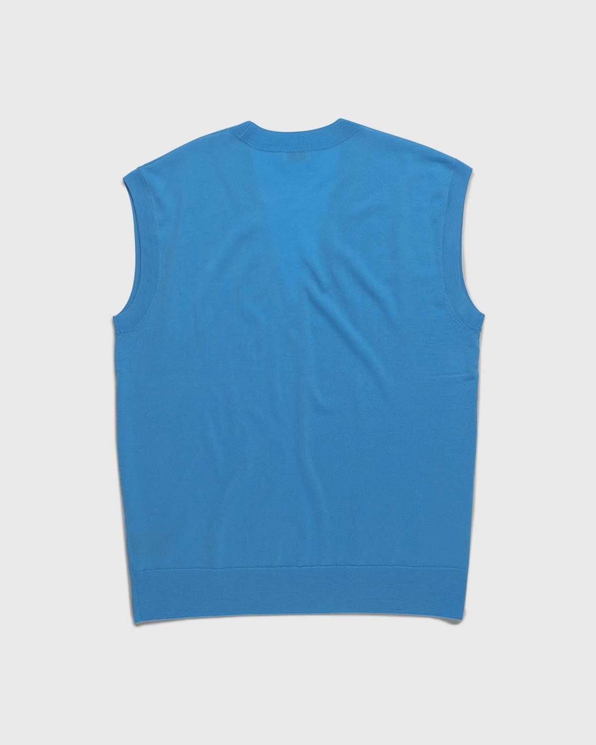 Dries van Noten – Merino Sleeveless Sweater Madonna - Knitwear - Blue - Image 2