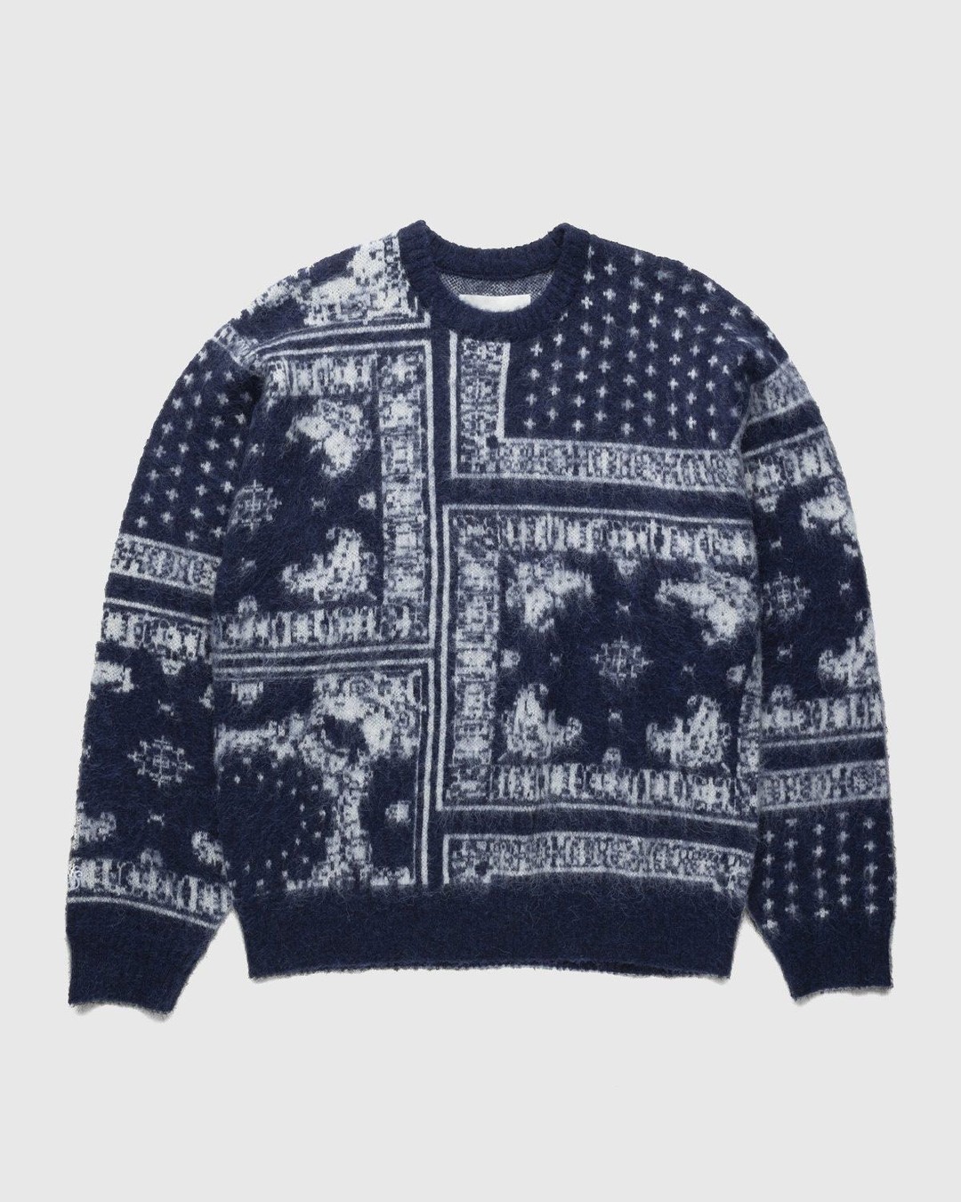 Highsnobiety – Bandana Alpaca Sweater Blue - Crewnecks - Blue - Image 1