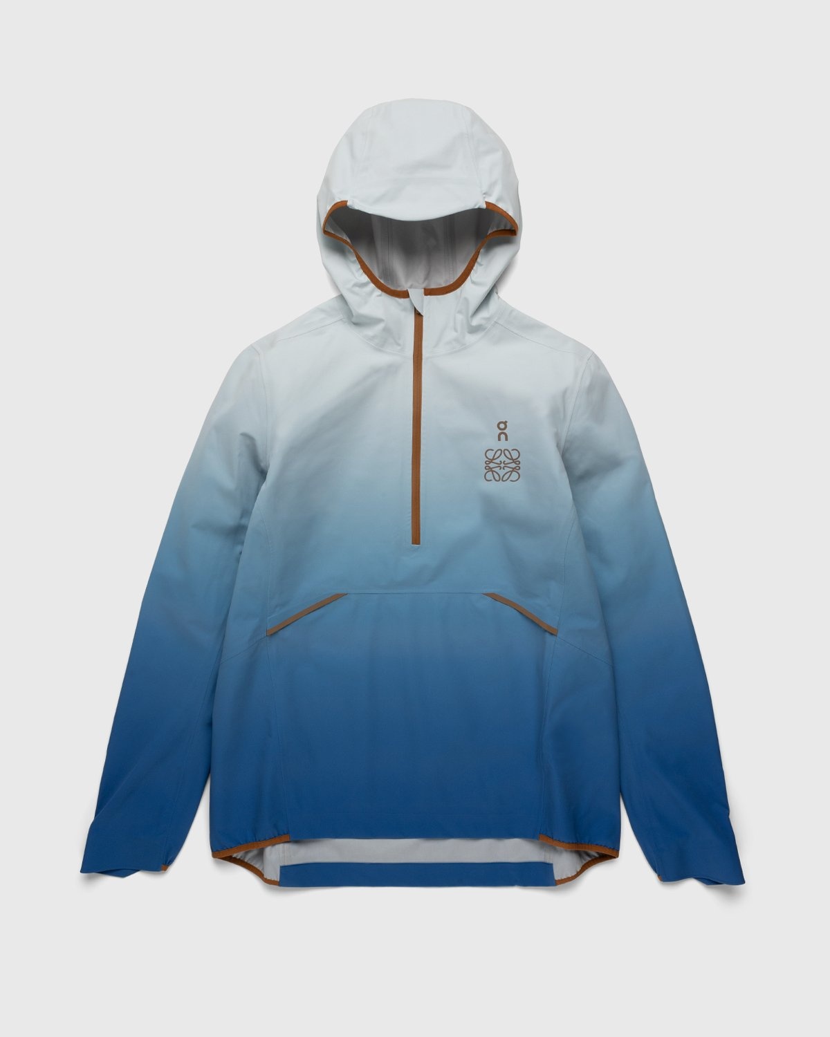 Loewe x On – Men's Technical Waterproof Anorak Gradient Khaki - Outerwear - Grey - Image 1