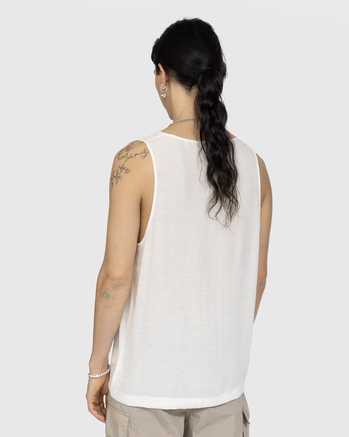 Our Legacy – Singlet Almond Milk Ruffle Viscose - Tops - Beige - Image 3