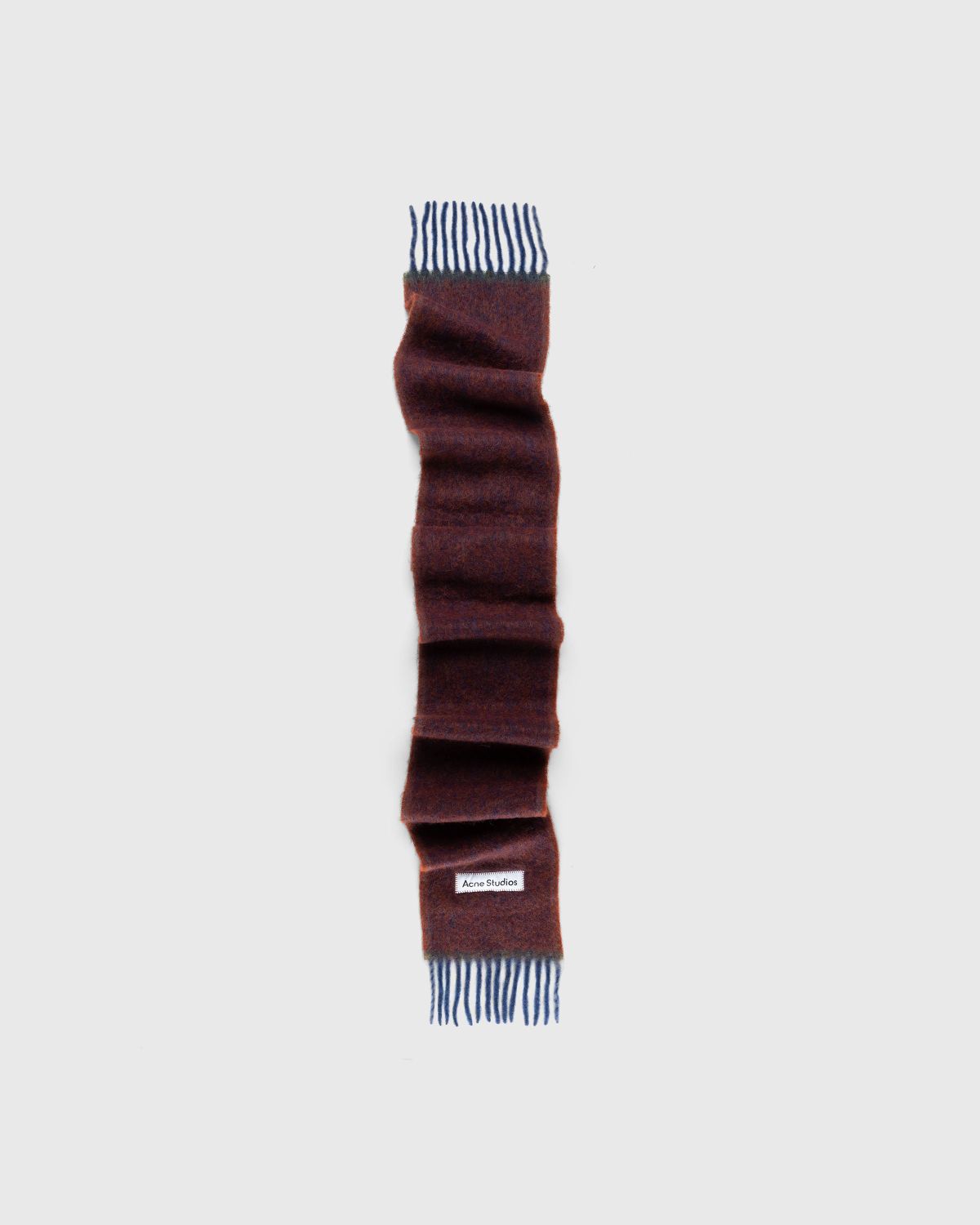 Acne Studios – Mohair Wool Fringe Scarf Brown - Scarves - Blue - Image 1