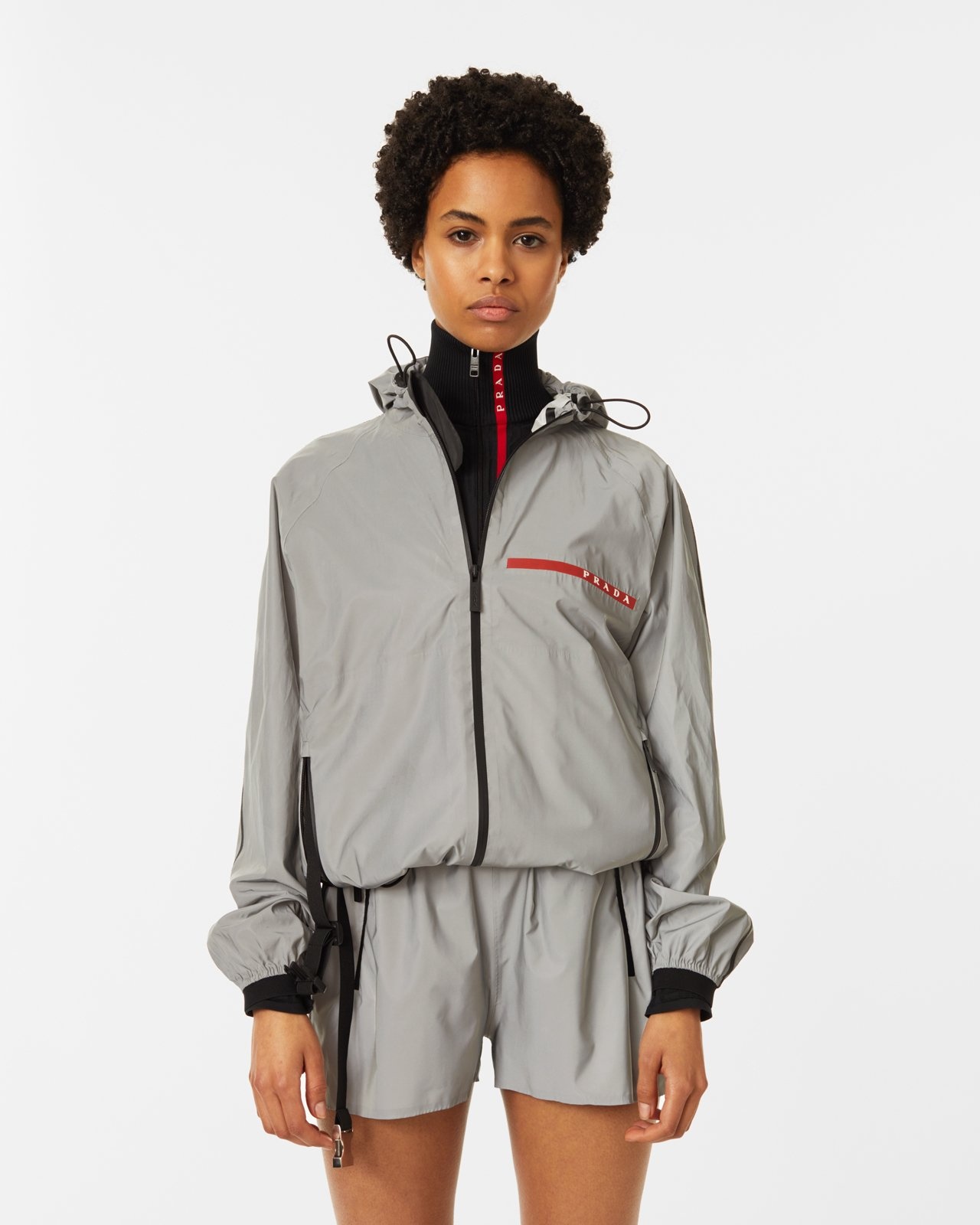 Silver outlet nylon jacket