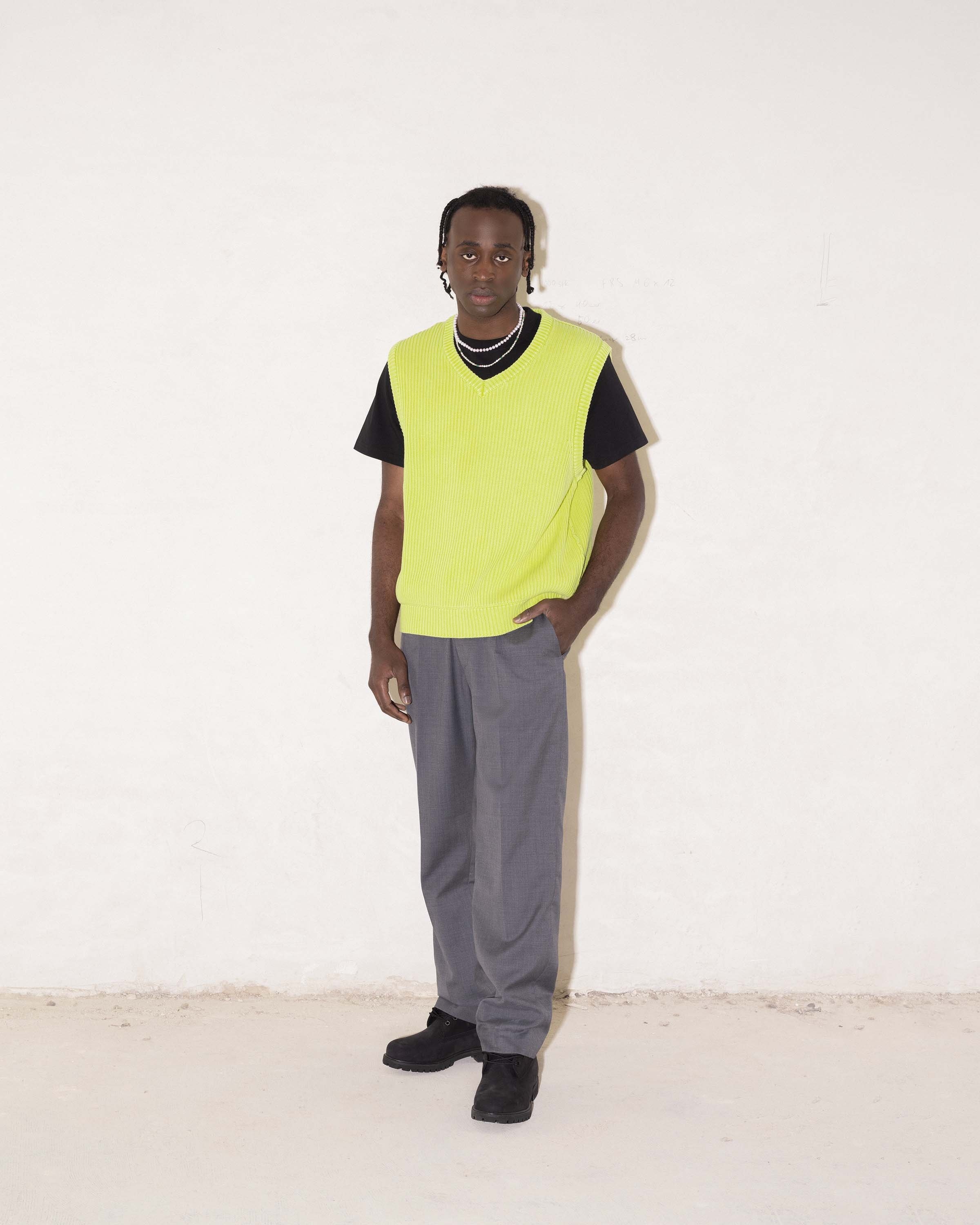 Highsnobiety Pigment Dyed Loose Knit Sweater Vest Black