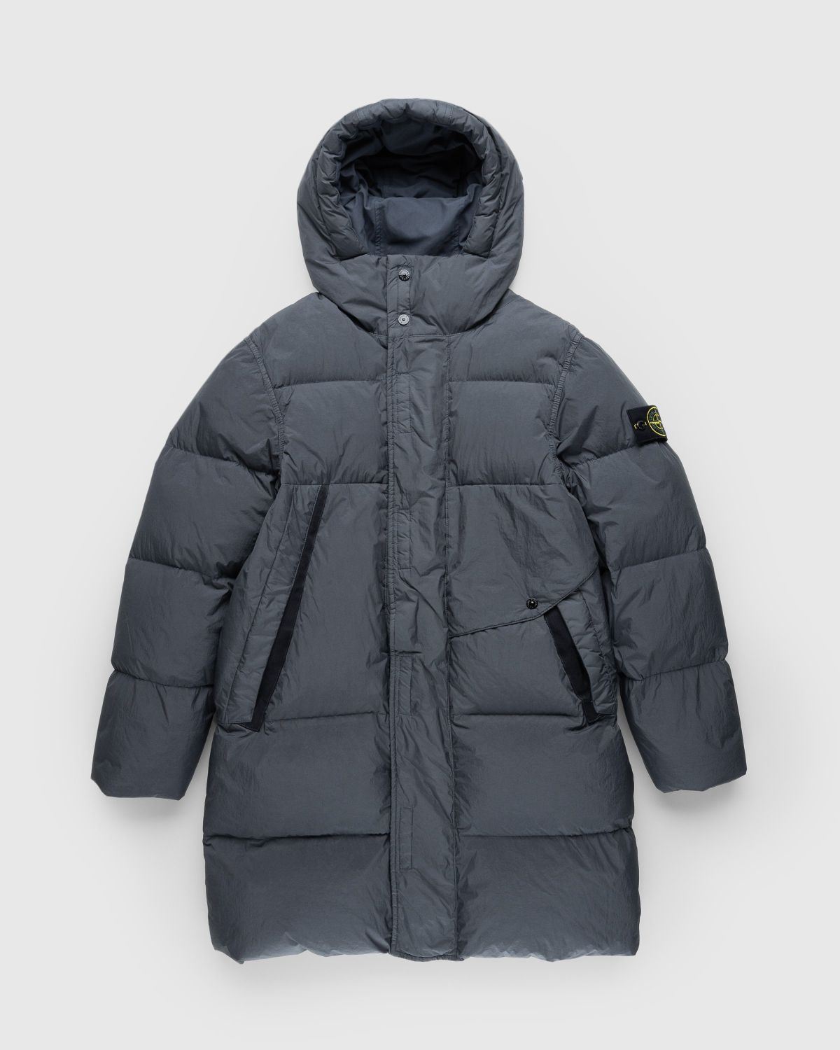 Stone Island – Garment-Dyed Long Jacket Lead Grey - Outerwear - Grey - Image 1