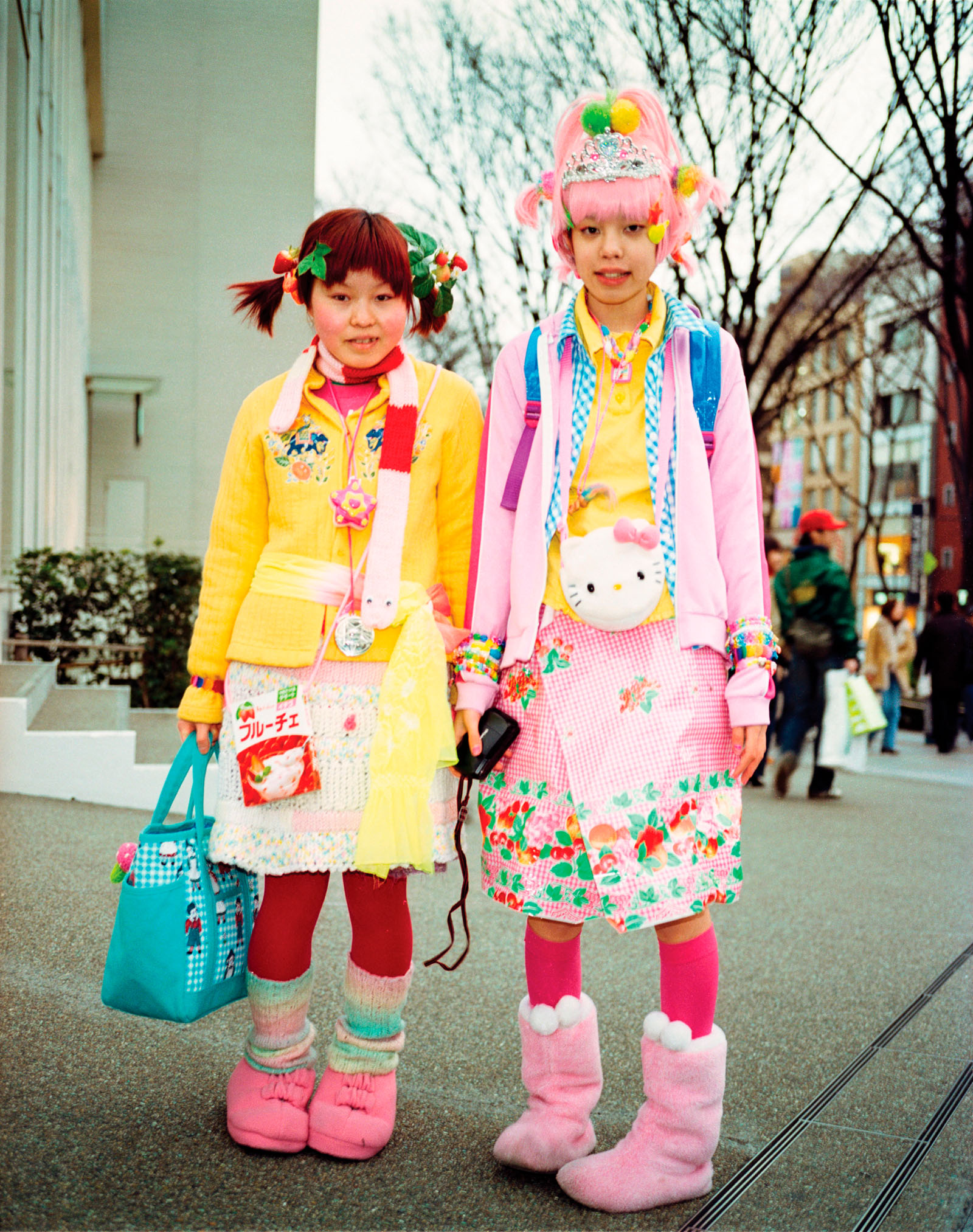 Two girls dressed in Hello Kitty merchandise, Tokyo, Japan, 2000.