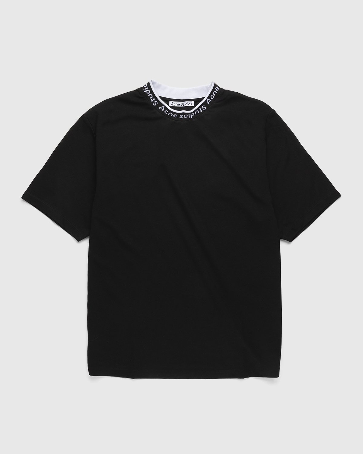 Acne Studios – Logo Rib T-Shirt Black - T-Shirts - Black - Image 1