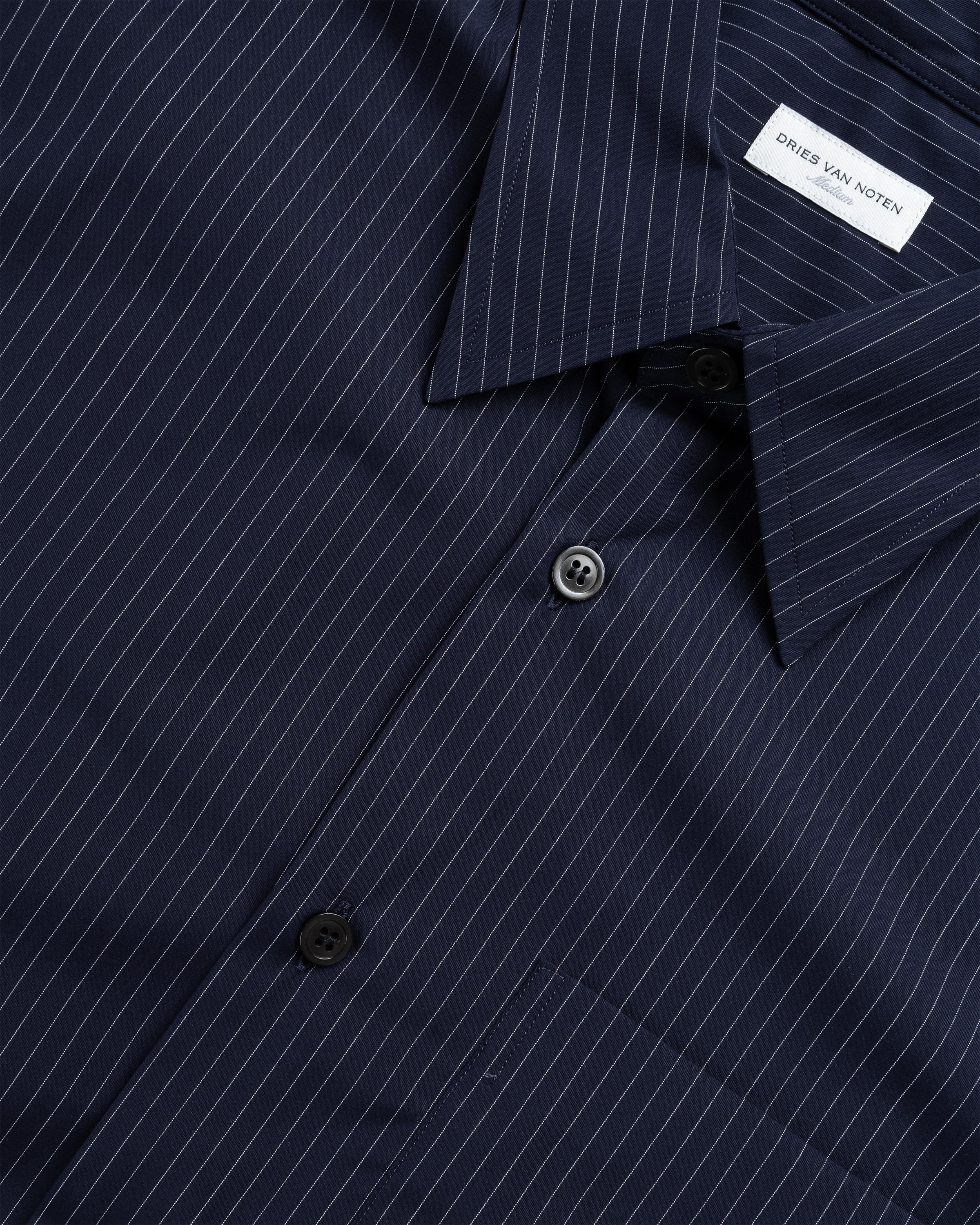 Dries van Noten – Carle Double Sleeve Shirt Navy - Shirts - Blue - Image 5
